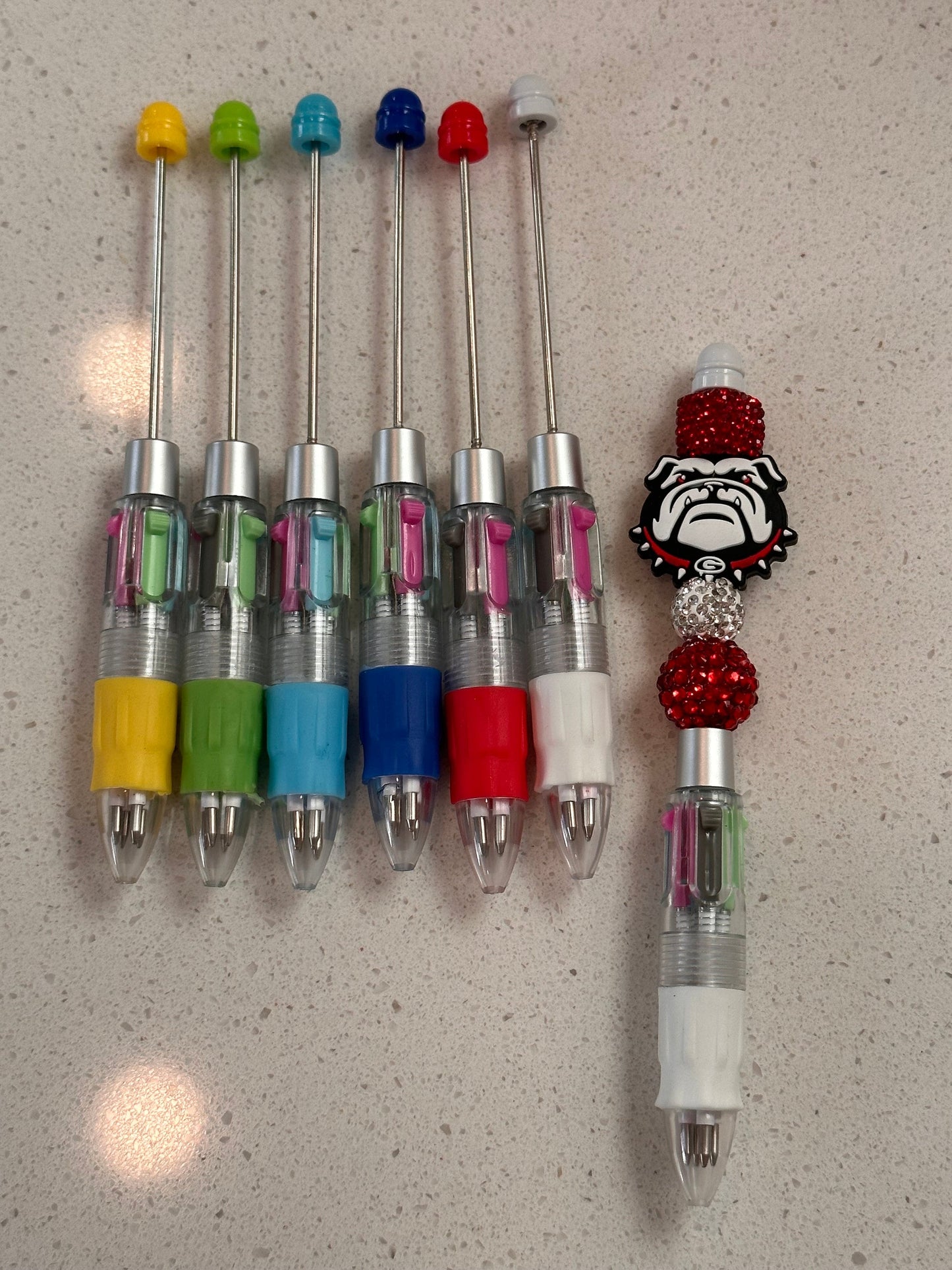 DIY multi-colored ink beadable pens/ craft pens/ glitter pens/ click pen/ bling pen/ beadable pens/ ink pen/ DIY penh