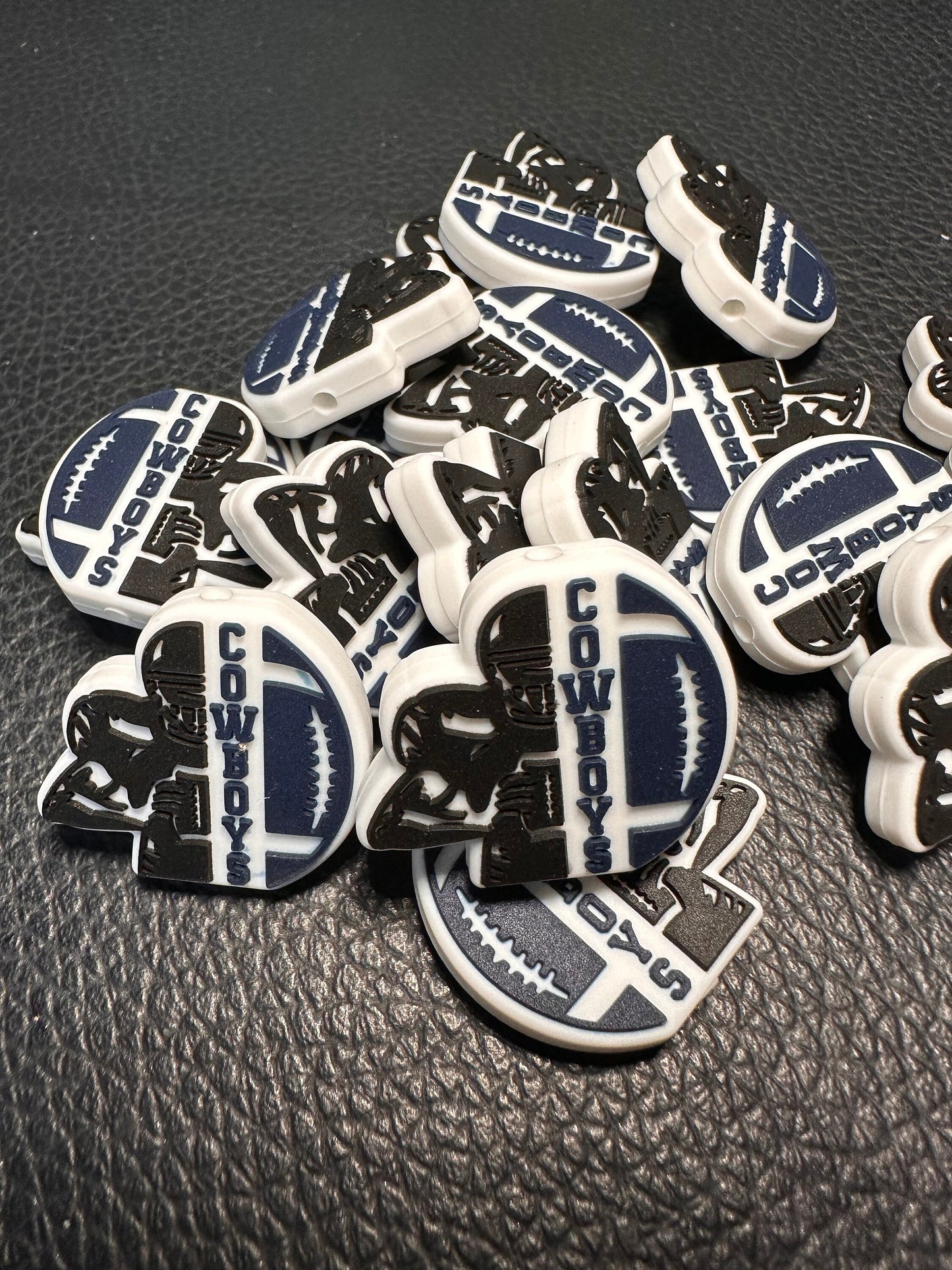 Cowboys focal beads/ NFL / Focal Bead/ beadable pen/ Silicone bead/ keychain bead / Football/ helmet/