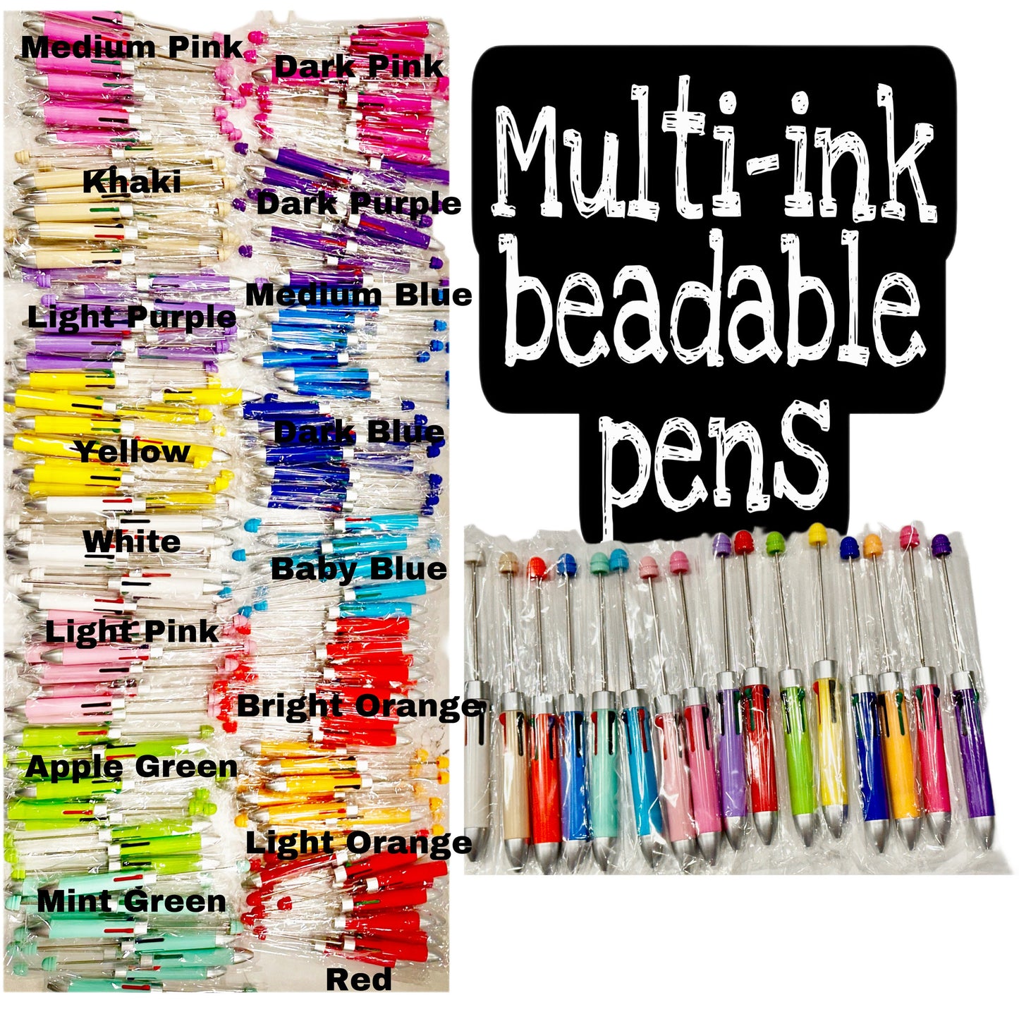 New Style!/ DIY multi-colored ink beadable pens/ craft pens/ nurse/ click pen/ bling pen/ beadable pens/ ink pen/ DIY pen