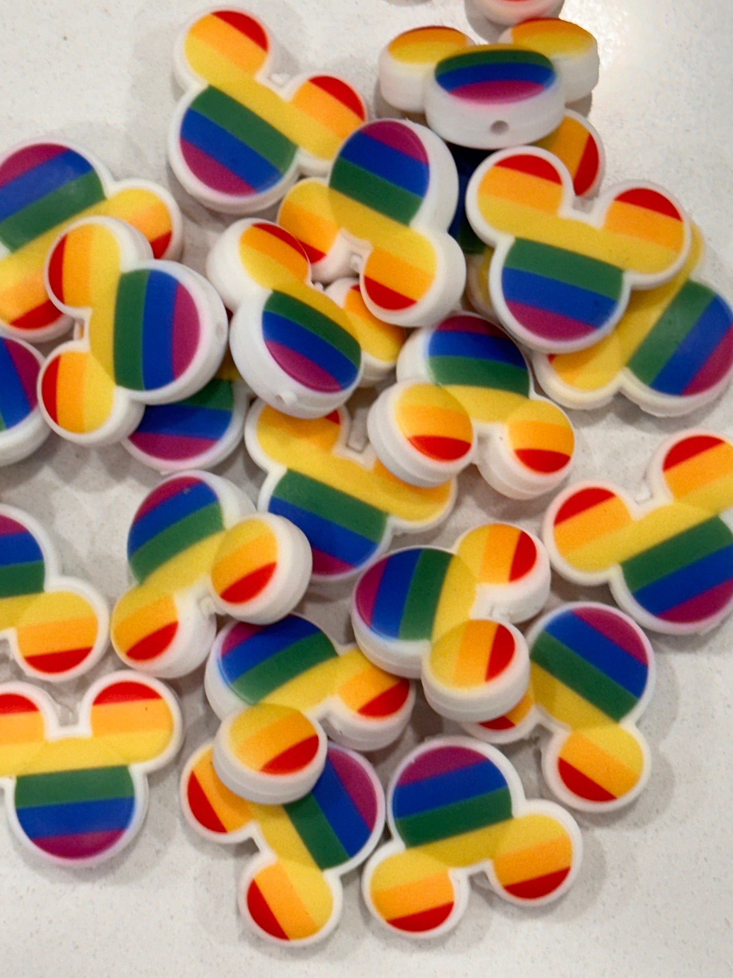 Rainbow focal bead/ beadable pen/ Silicone bead/ keychain bead/ DIY/ Multicolor