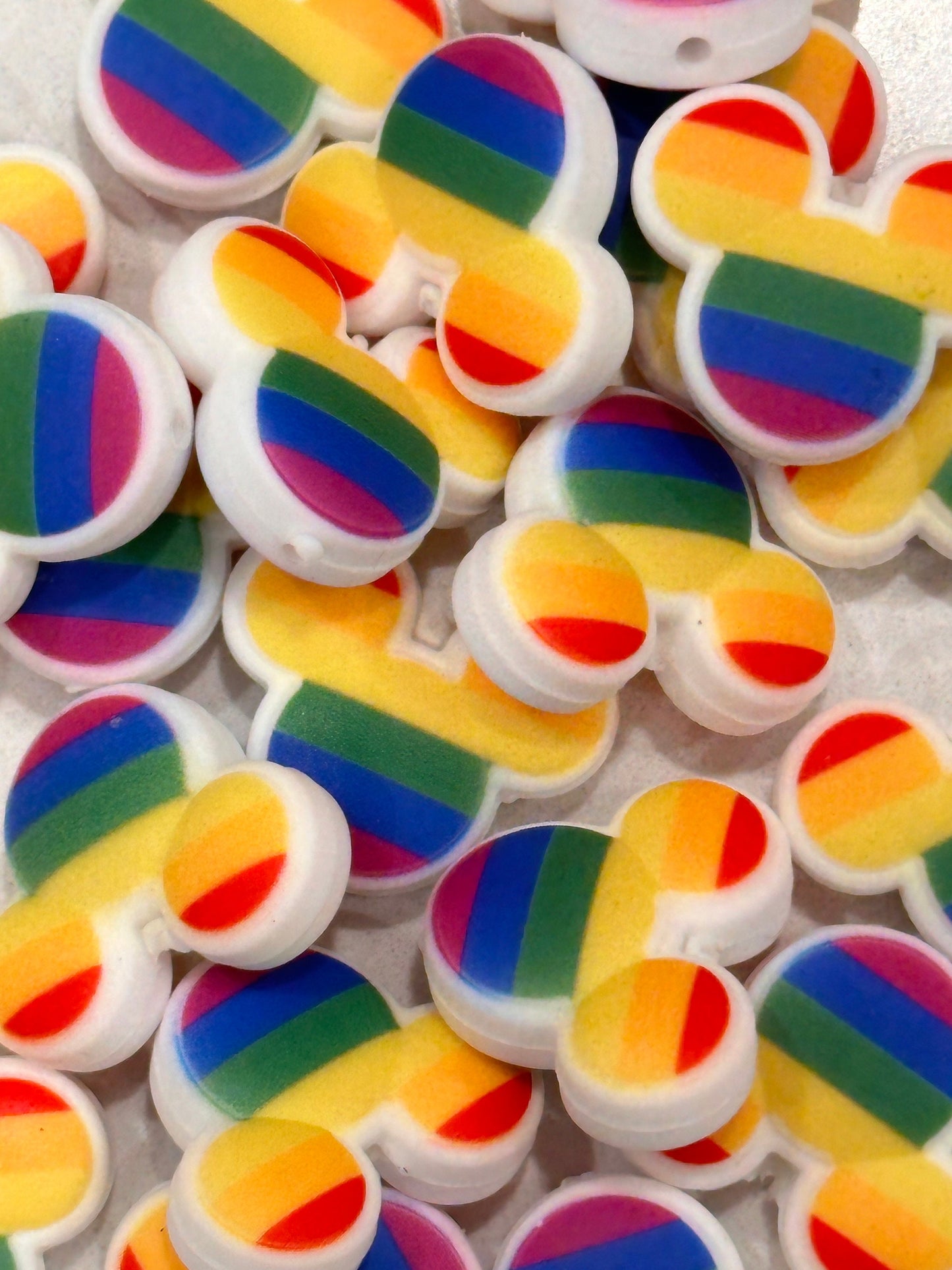 Rainbow focal bead/ beadable pen/ Silicone bead/ keychain bead/ DIY/ Multicolor