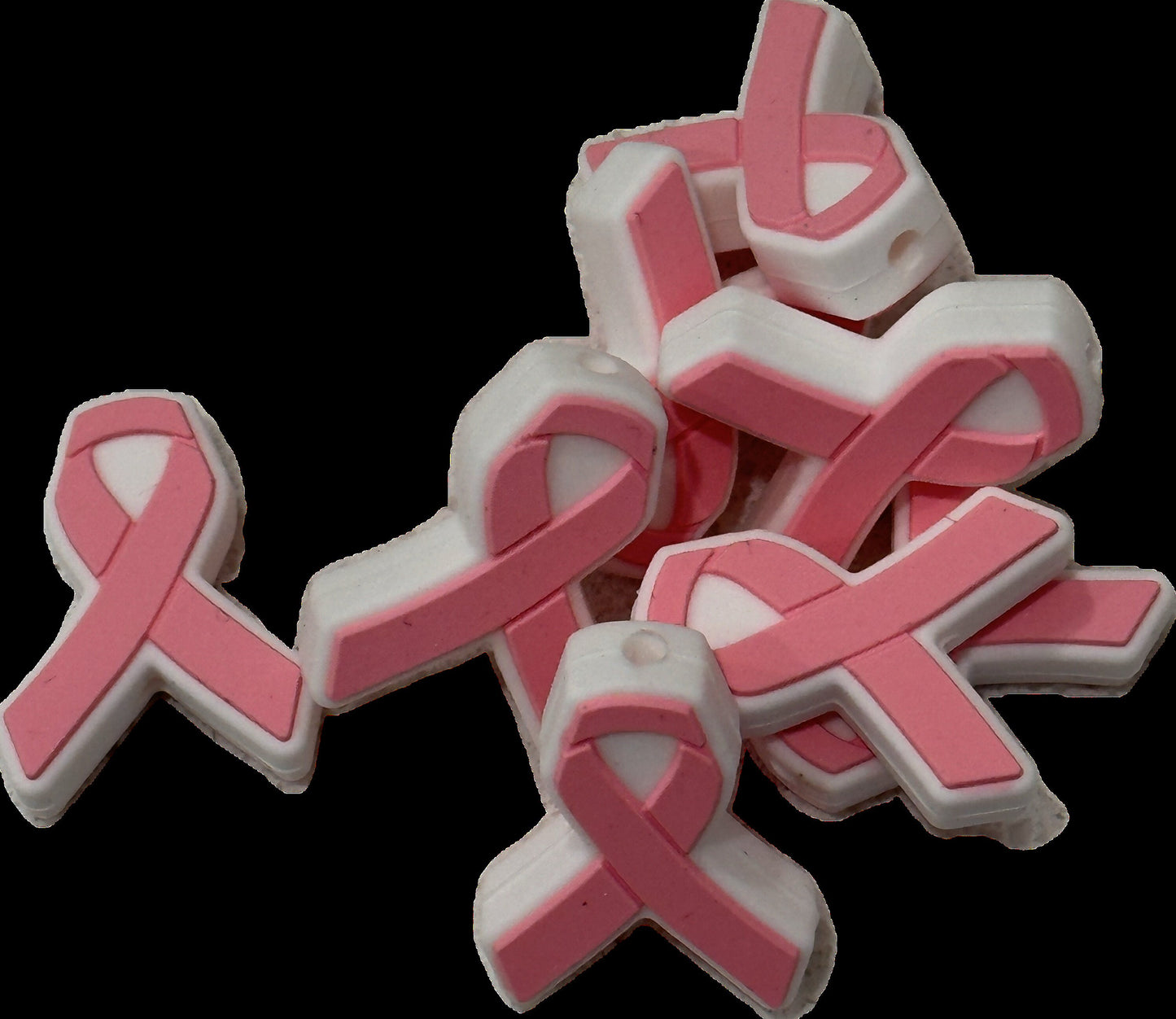 Cancer Ribbon/ Focal Bead/ beadable pen/ Silicone bead/ keychain bead/ Pink ribbon/ breast cancer/