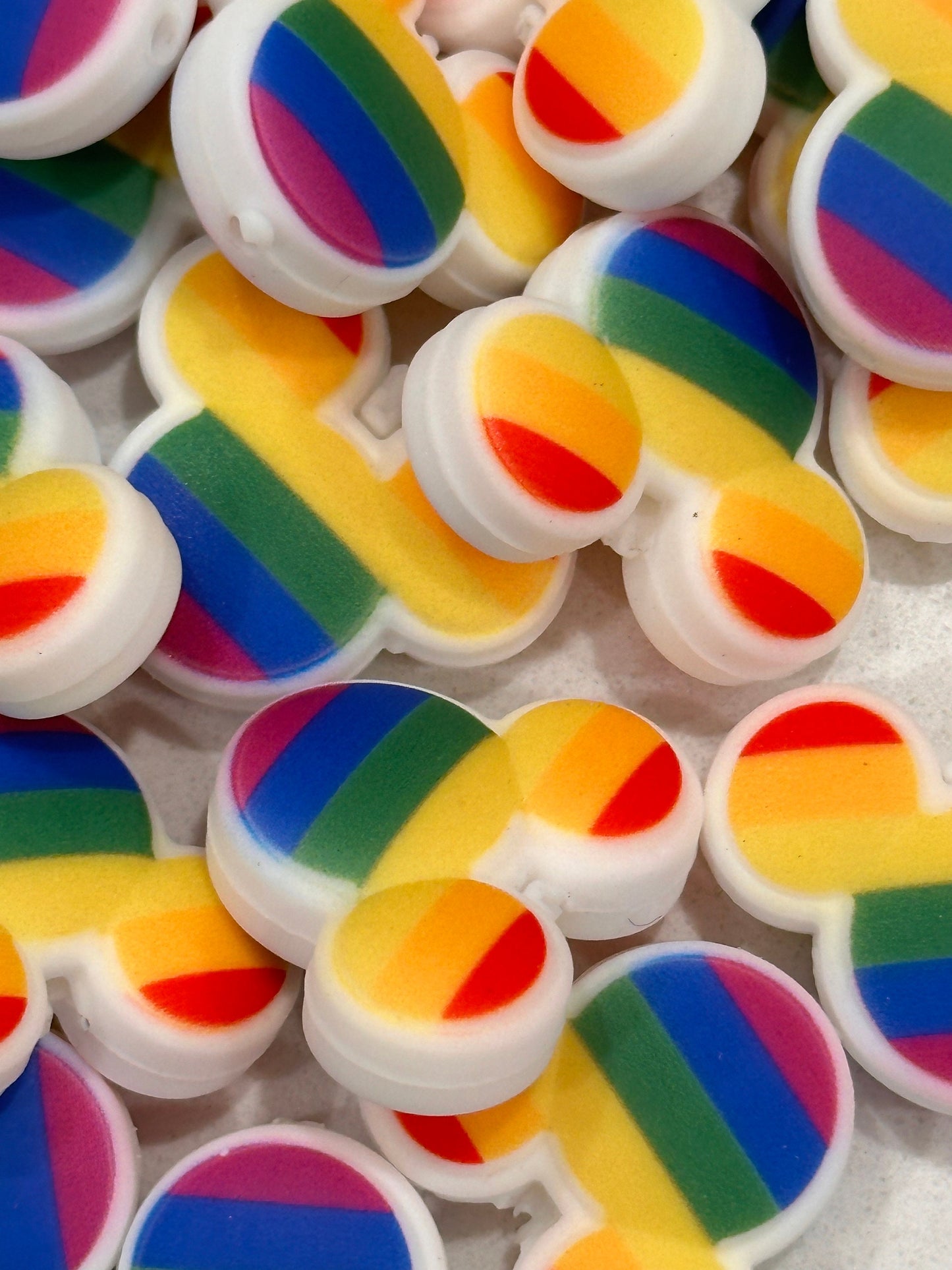 Rainbow focal bead/ beadable pen/ Silicone bead/ keychain bead/ DIY/ Multicolor