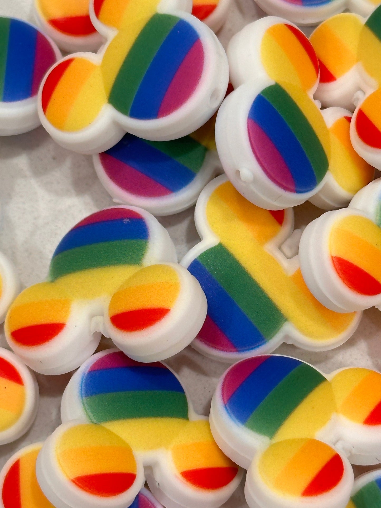 Rainbow focal bead/ beadable pen/ Silicone bead/ keychain bead/ DIY/ Multicolor