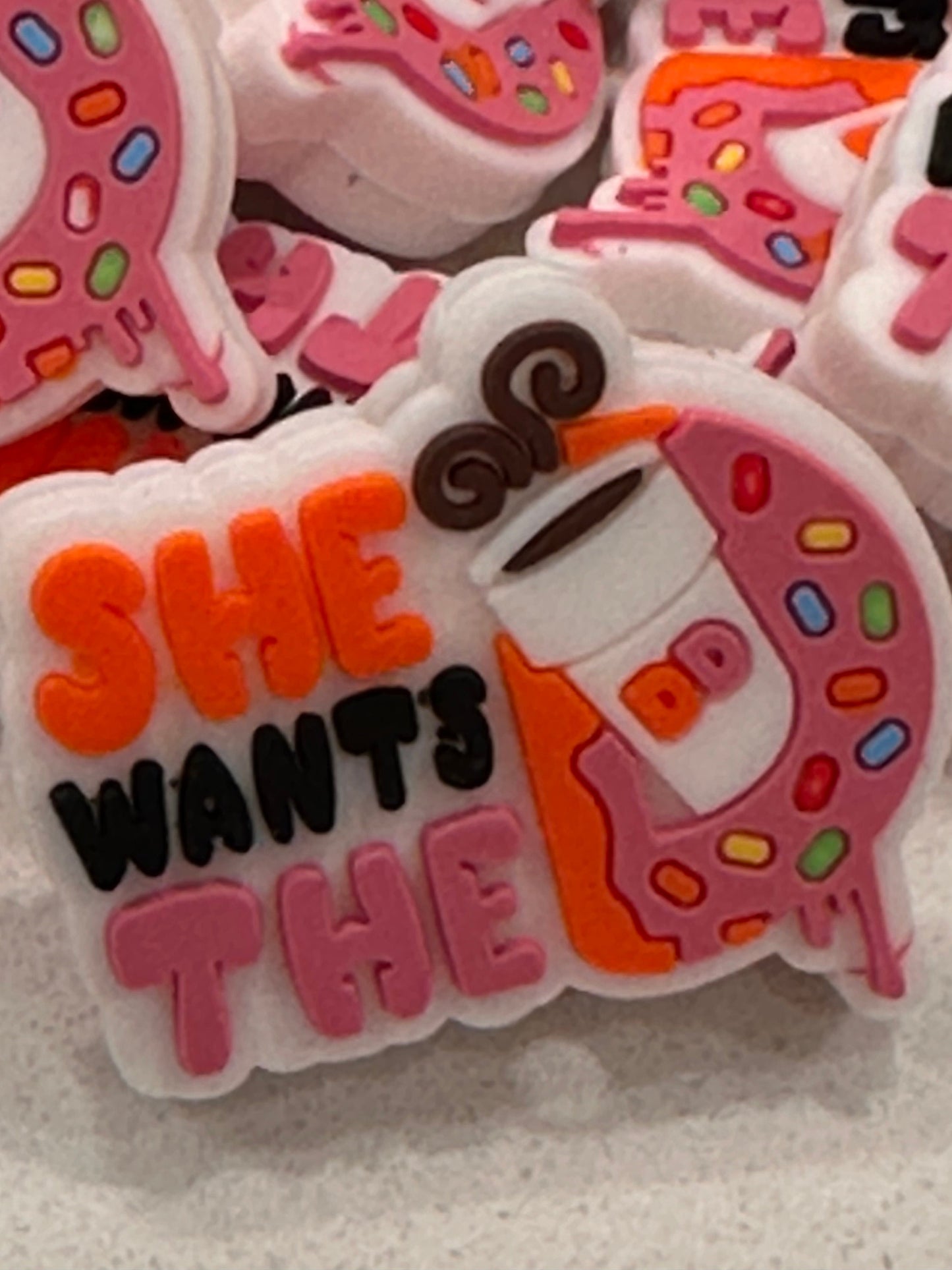 Coffee Donut focal beads / Focal Bead/ beadable pen/ Silicone bead/ keychain bead/ DIY/ Donuts