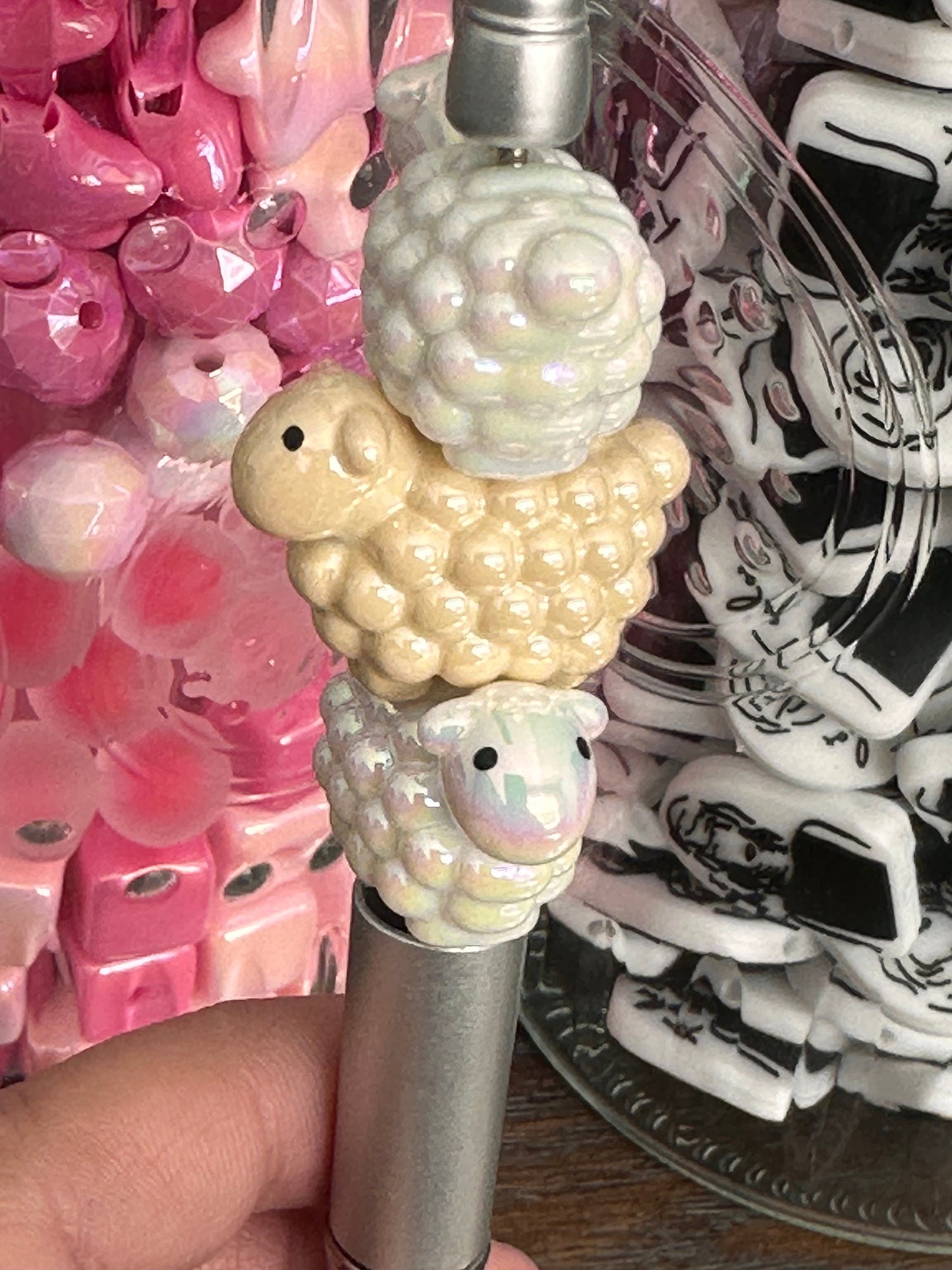 Animal shaped acrylic beads/ beads for beadable pen/ pig bead/ Pomeranian bead/ Sheep bead/ Lamb bead/ keychain bead/Jewelry bead/ DIY/Dog/