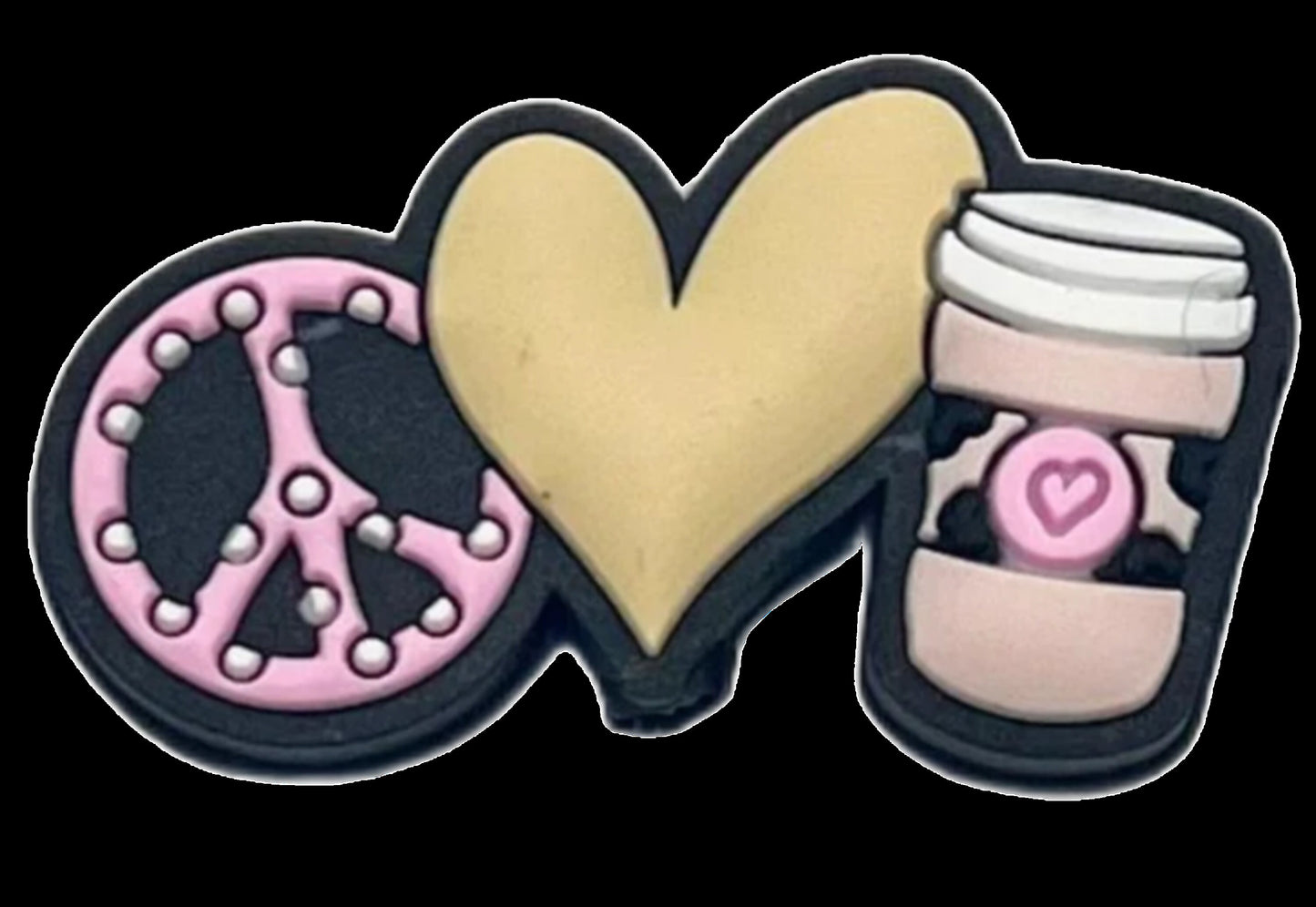 Peace love coffee focal beads/ Focal Bead/ beadable pen/ Silicone bead/ keychain bead/ DIY/ Donuts/ coffee/ peace