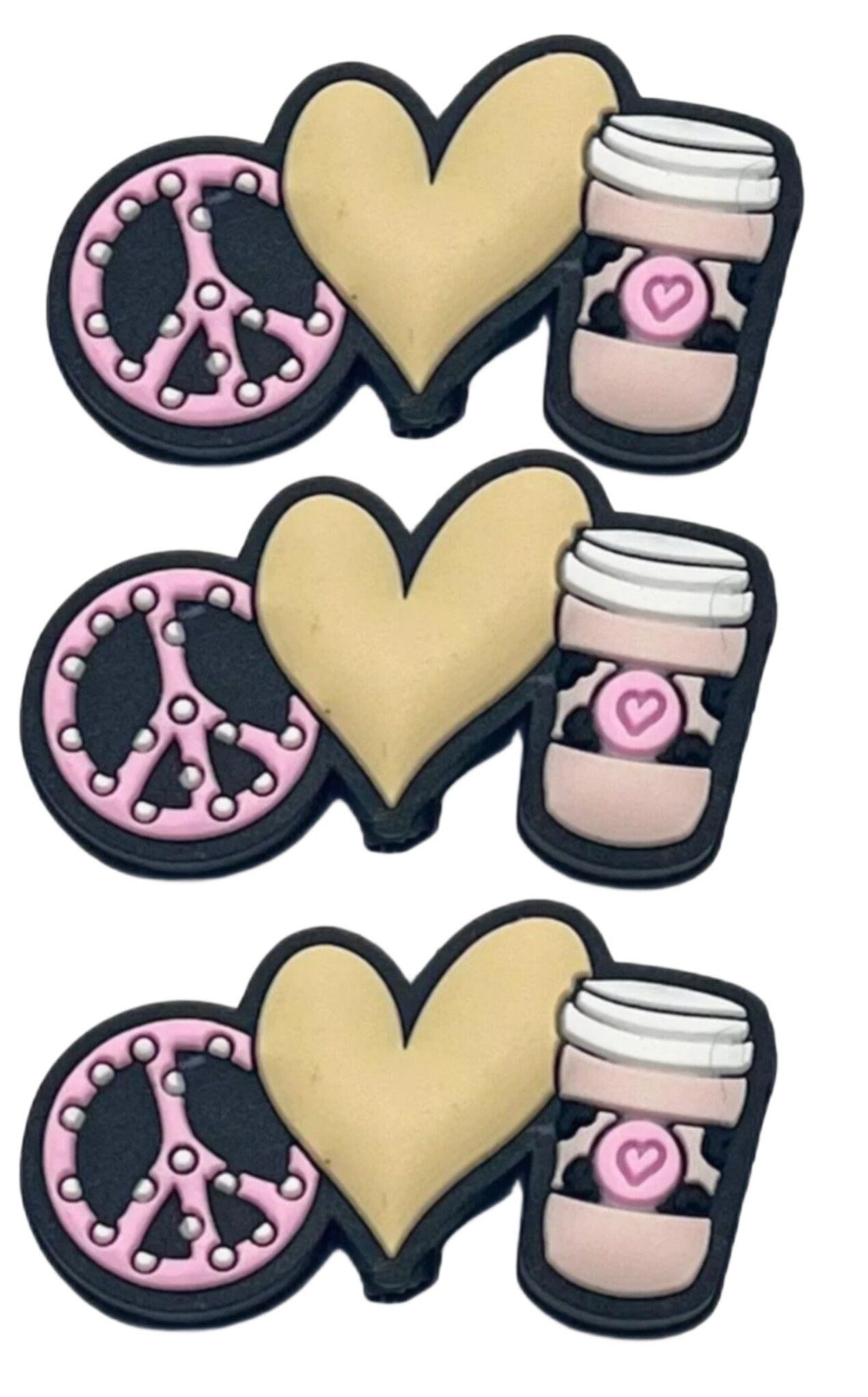 Peace love coffee focal beads/ Focal Bead/ beadable pen/ Silicone bead/ keychain bead/ DIY/ Donuts/ coffee/ peace