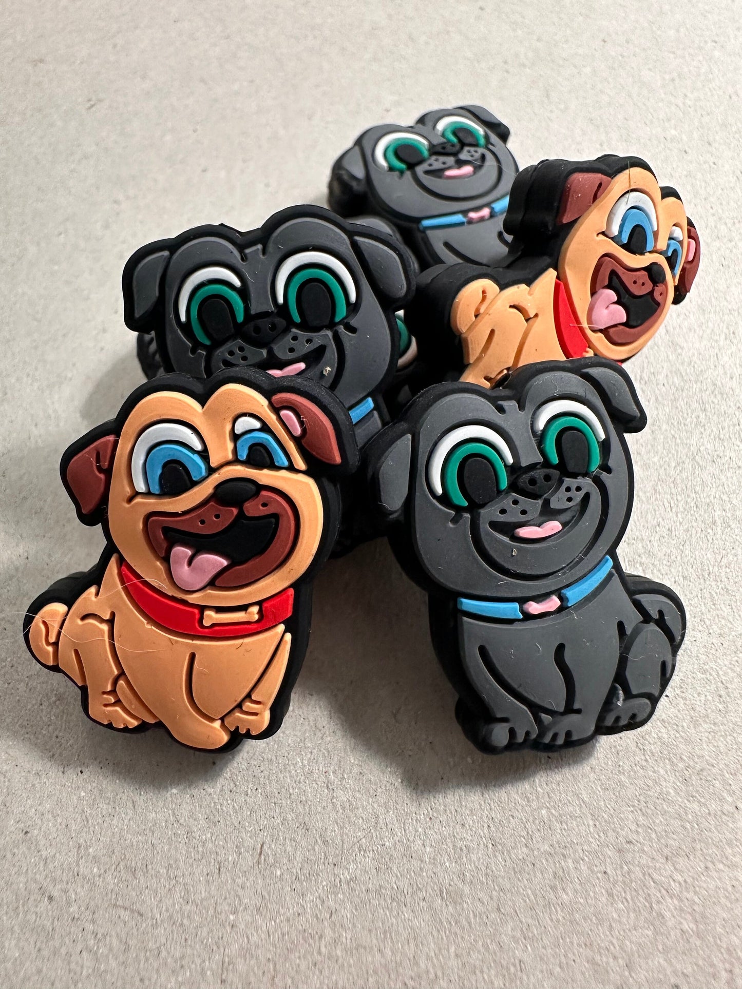 Pug dogs/ Focal Bead/ beadable pen/ Silicone bead/ keychain bead/ DIY/ Dogs