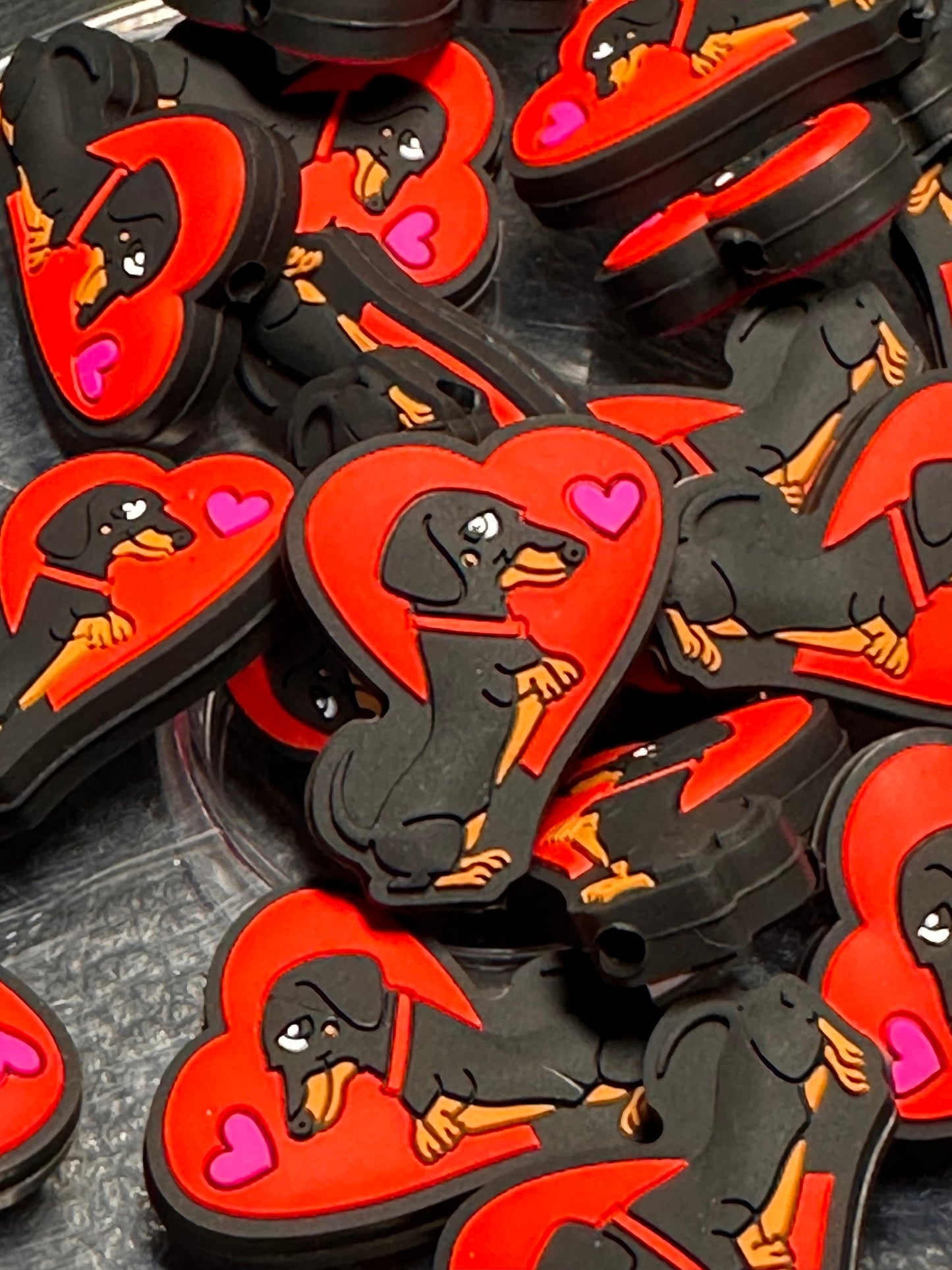 Wiener dog Focal Bead/ beadable pen/ Silicone bead/ keychain bead/ DIY/ Valentines Day/ dog
