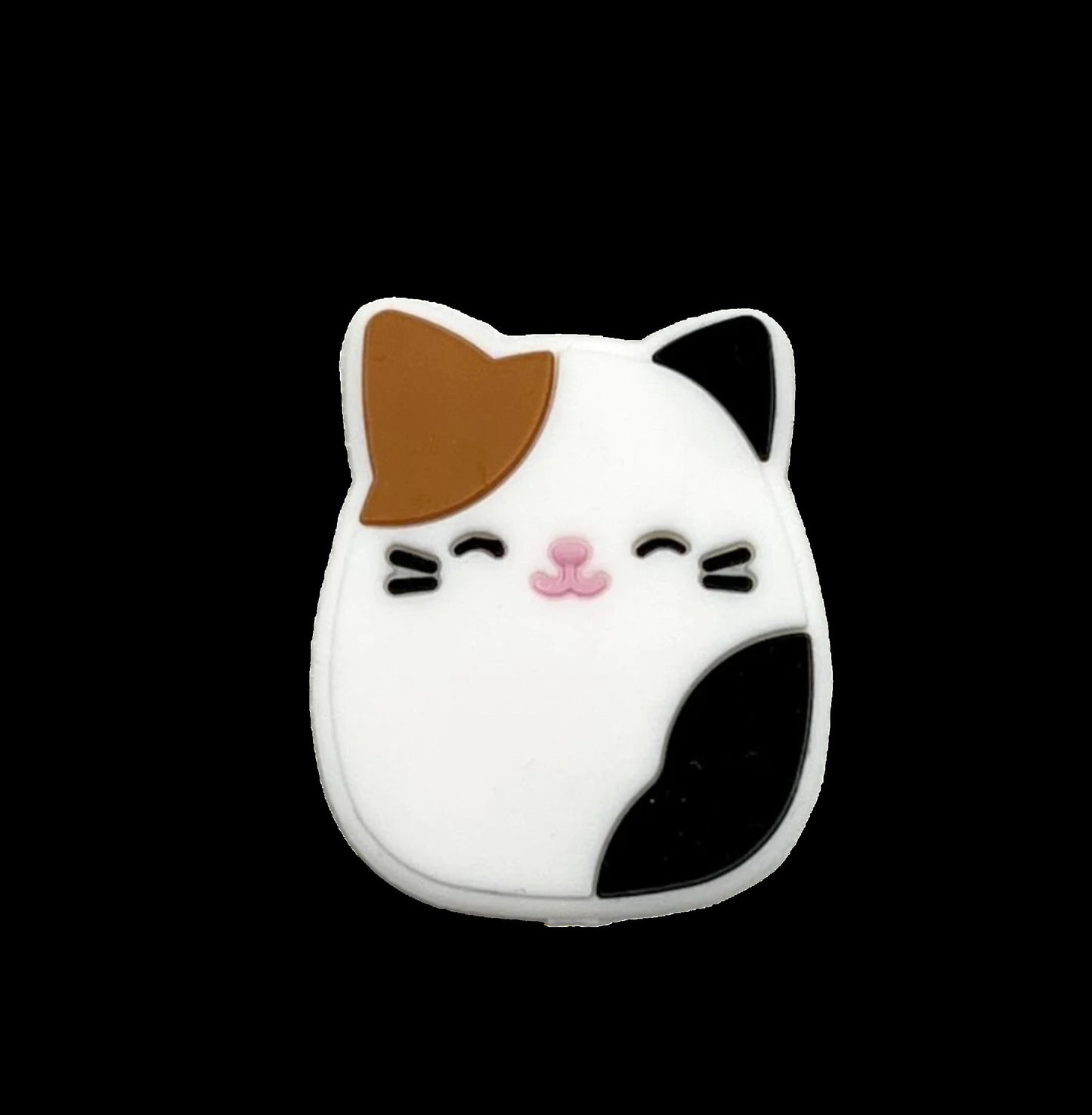 Black and brown squishy cat Focal Bead/ beadable pen/ Silicone bead/ animal/ keychain bead/ kitty