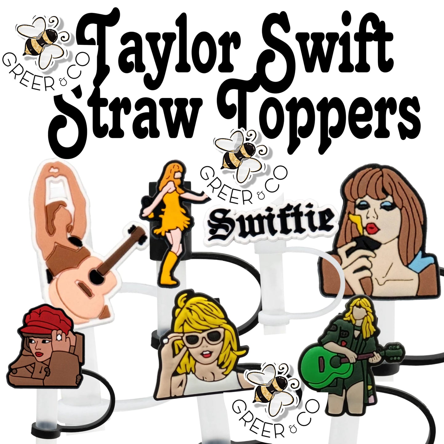 Taylor Swift Straw Cap Cover/ Reusable/ Tumbler/ Stan Cup Accessories/ TS/Swiftie/ 10mm/ Straw Topper/ fits 30&40oz Stanley cups