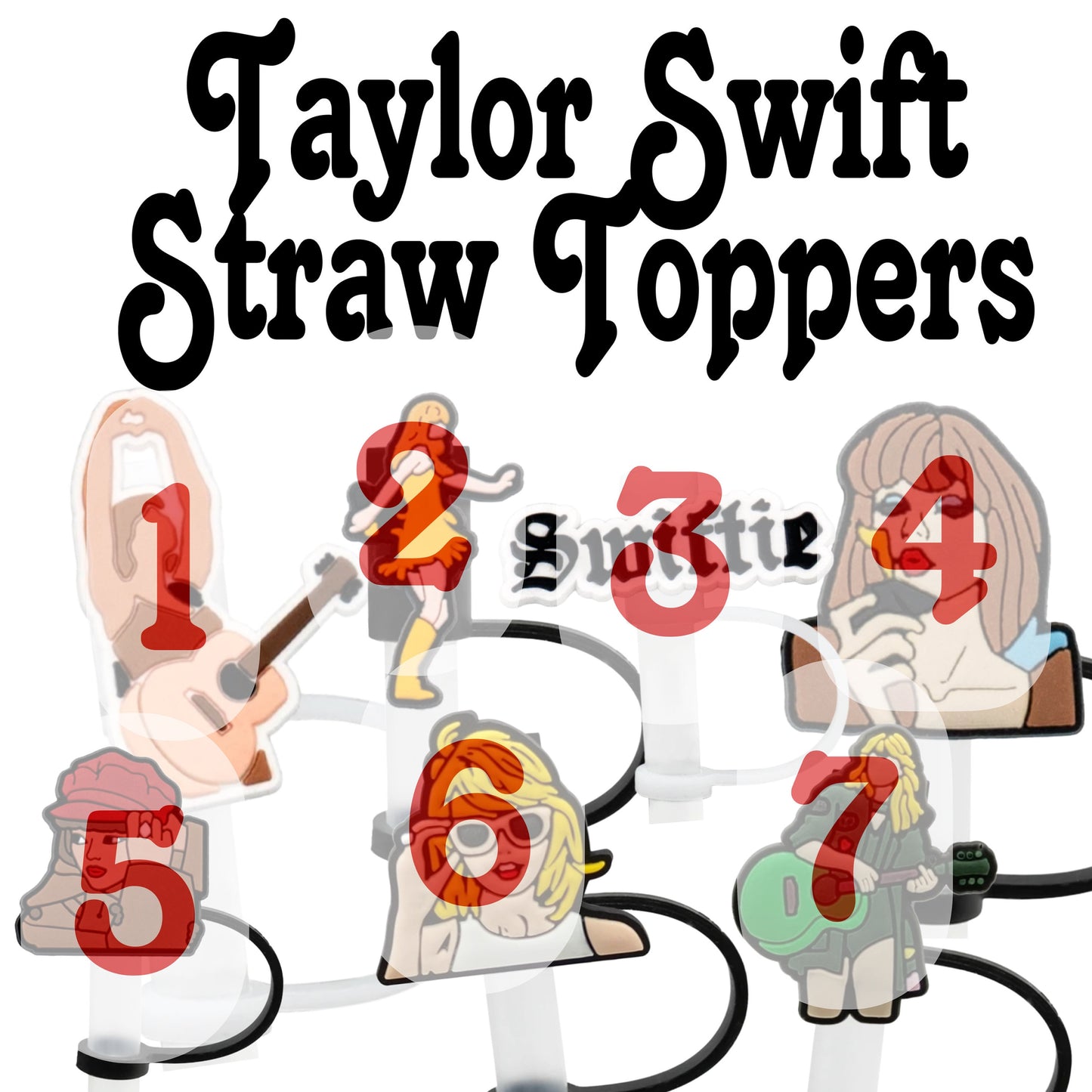 Taylor Swift Straw Cap Cover/ Reusable/ Tumbler/ Stan Cup Accessories/ TS/Swiftie/ 10mm/ Straw Topper/ fits 30&40oz Stanley cups