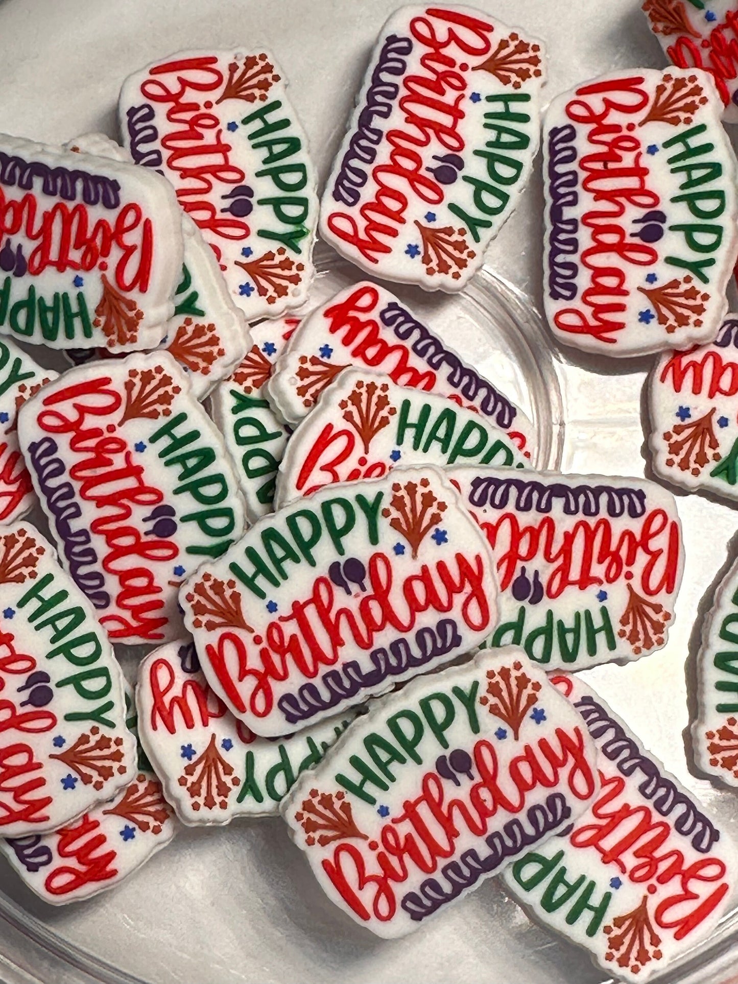 Birthday focal beads / Focal Bead/ beadable pen beads/ Silicone bead/ keychain bead/happy bd
