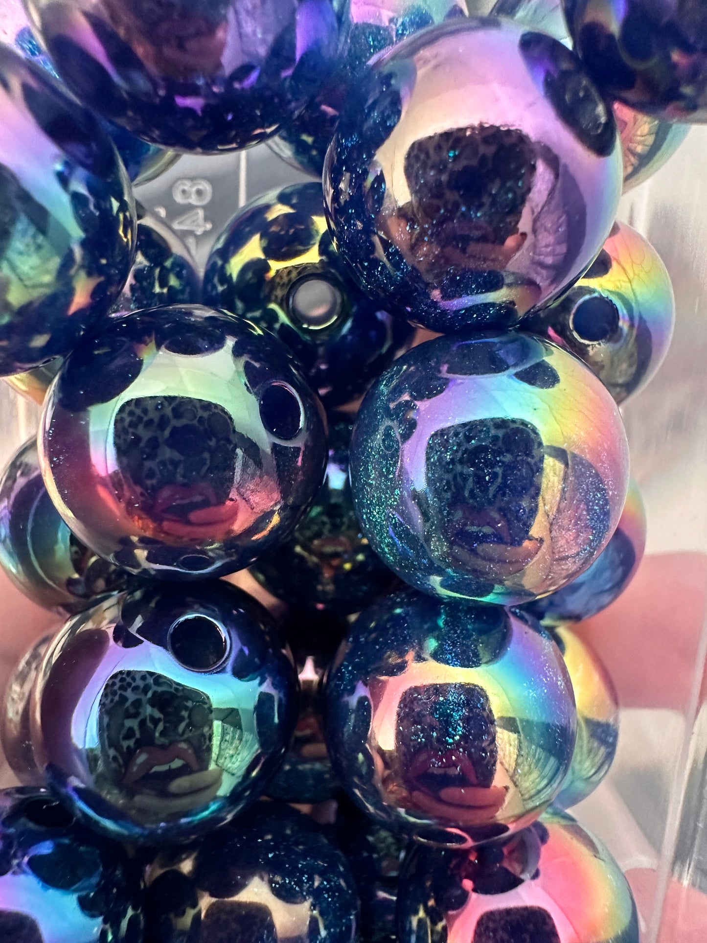 Glitter galaxy beads included/fancy Bead/ beadable pen/ keychain bead/assorted colors