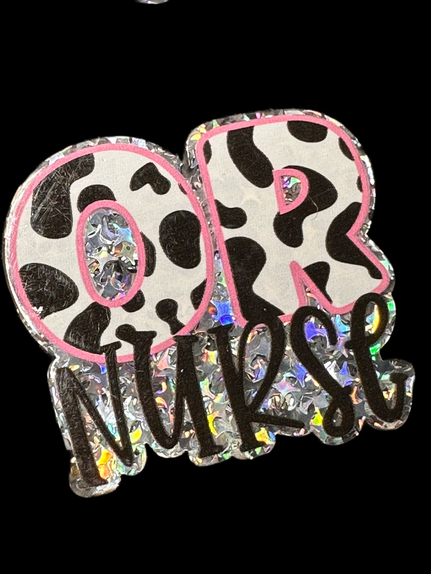 Badge Reel OR NURSE acrylic pieces/ cute print/ badge reel/ nurse badge