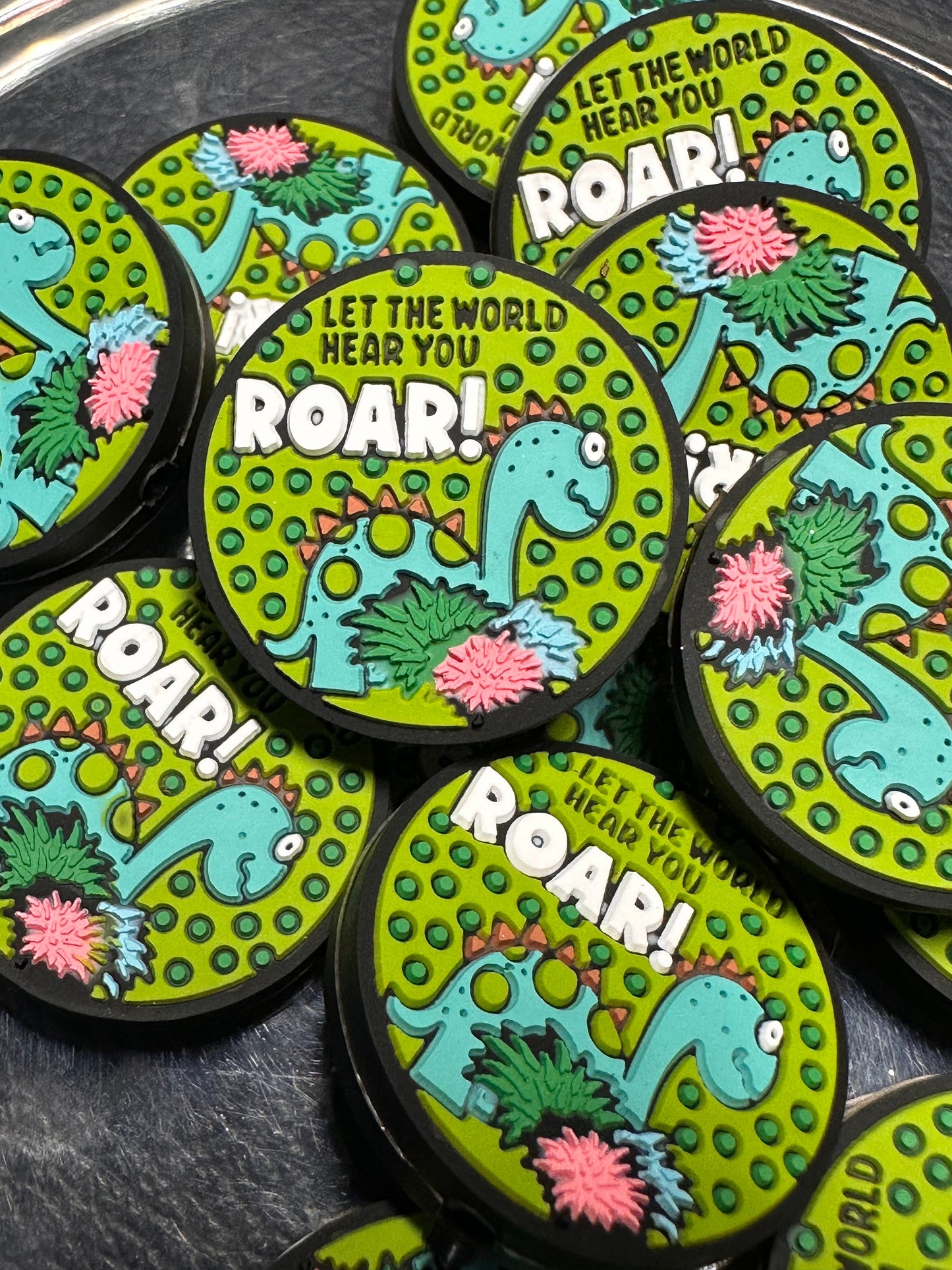 Dino Focal Bead/ beadable pen/ Silicone bead/ keychain bead/DIY/ Dinosaur/