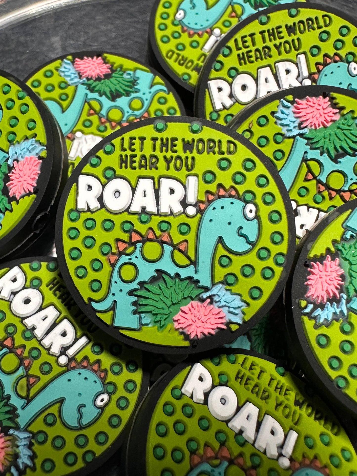 Dino Focal Bead/ beadable pen/ Silicone bead/ keychain bead/DIY/ Dinosaur/
