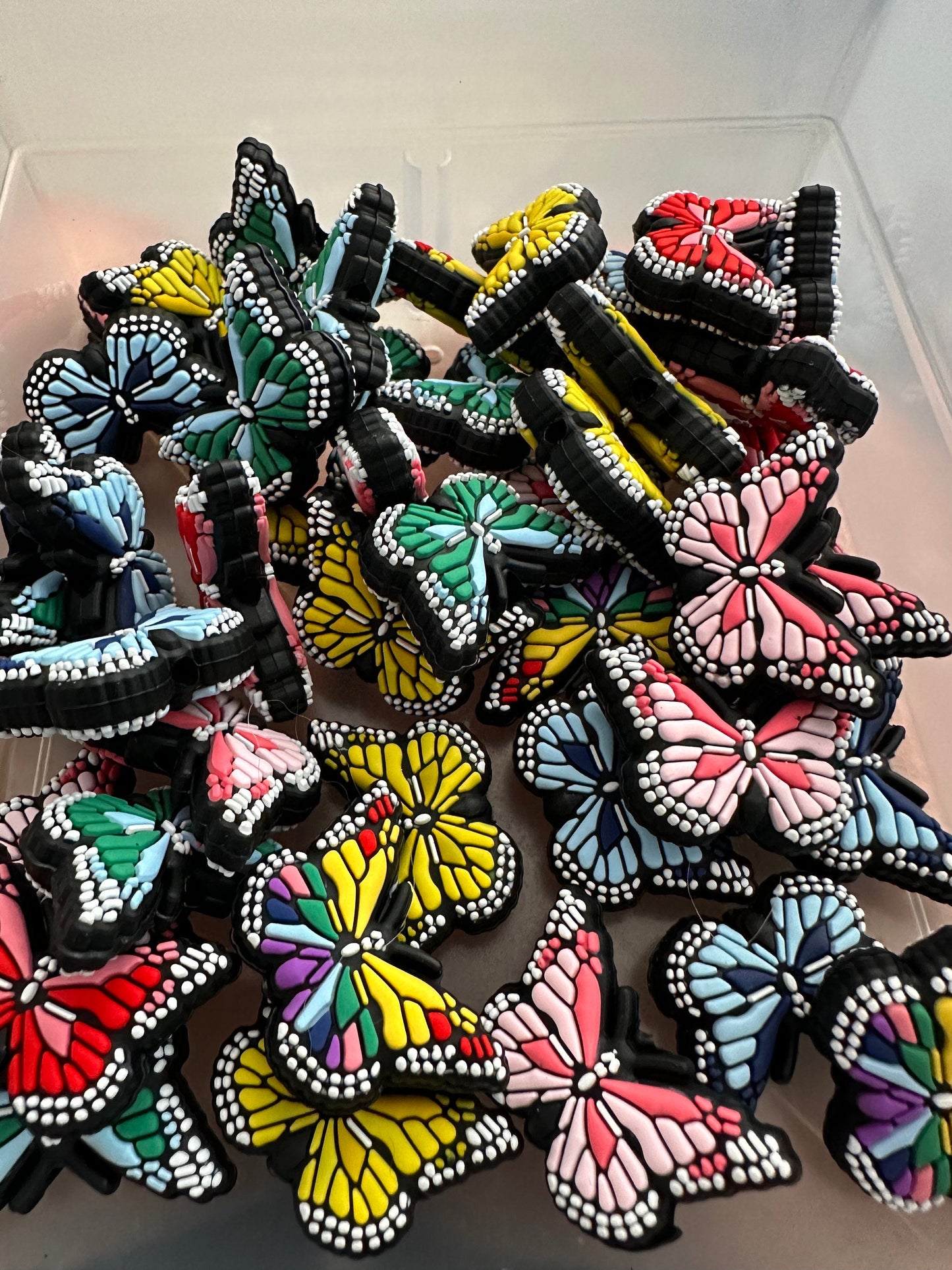 Butterfly/ in memory of/ mariposa / Focal Bead/ beadable pen/ Silicone bead/ keychain bead/ butterflies