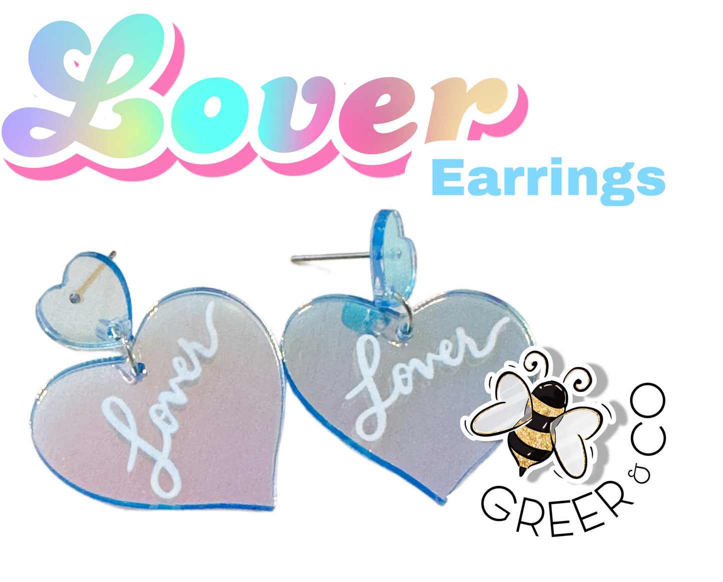 Taylor Swift acrylic laser cut earrings that say Lover/ Swiftie/ jewelry