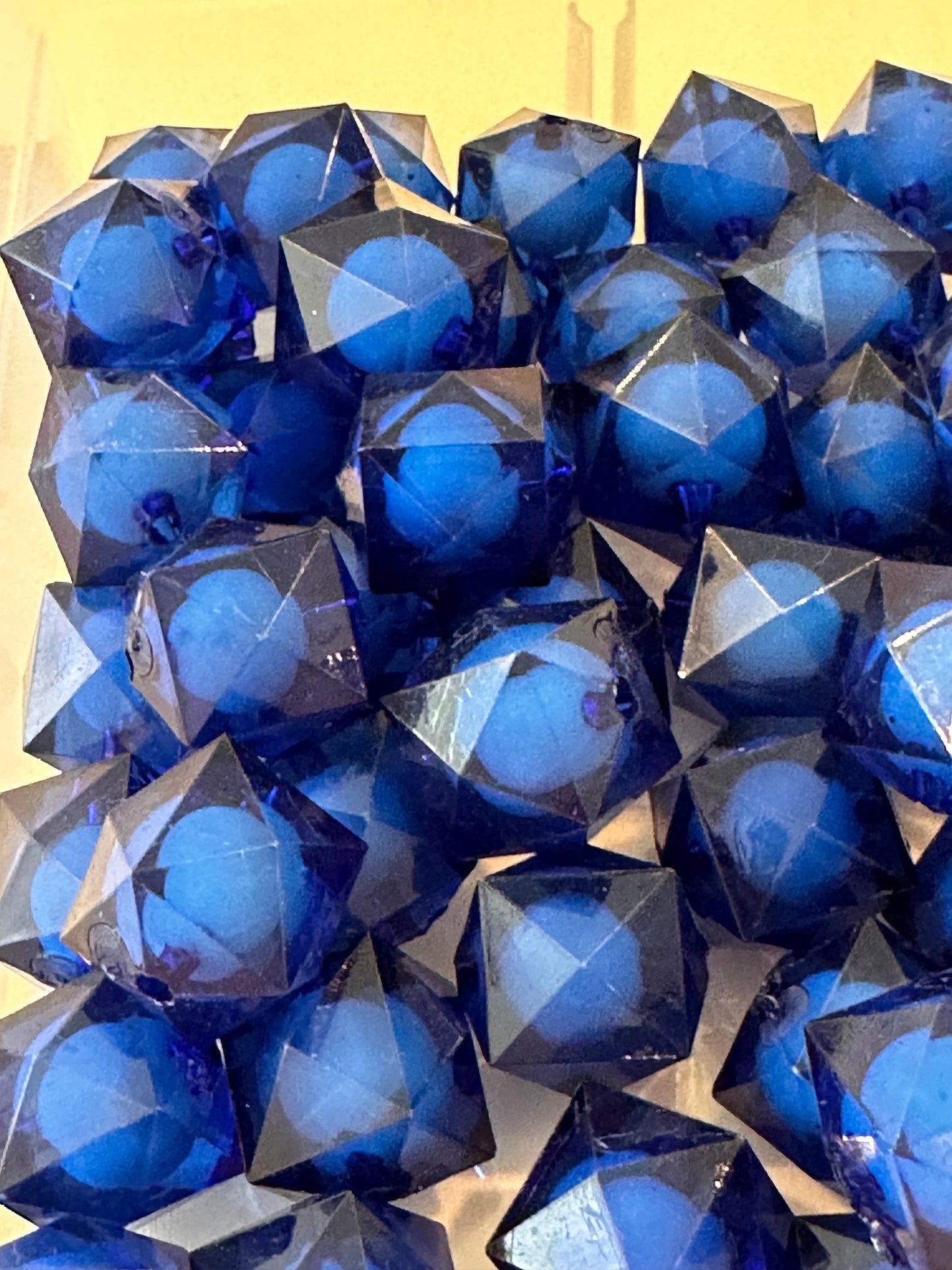 Deep blue beads included/ loose acrylic double layer beads /Perfect for pen beading /jewelry/ octagon shaped