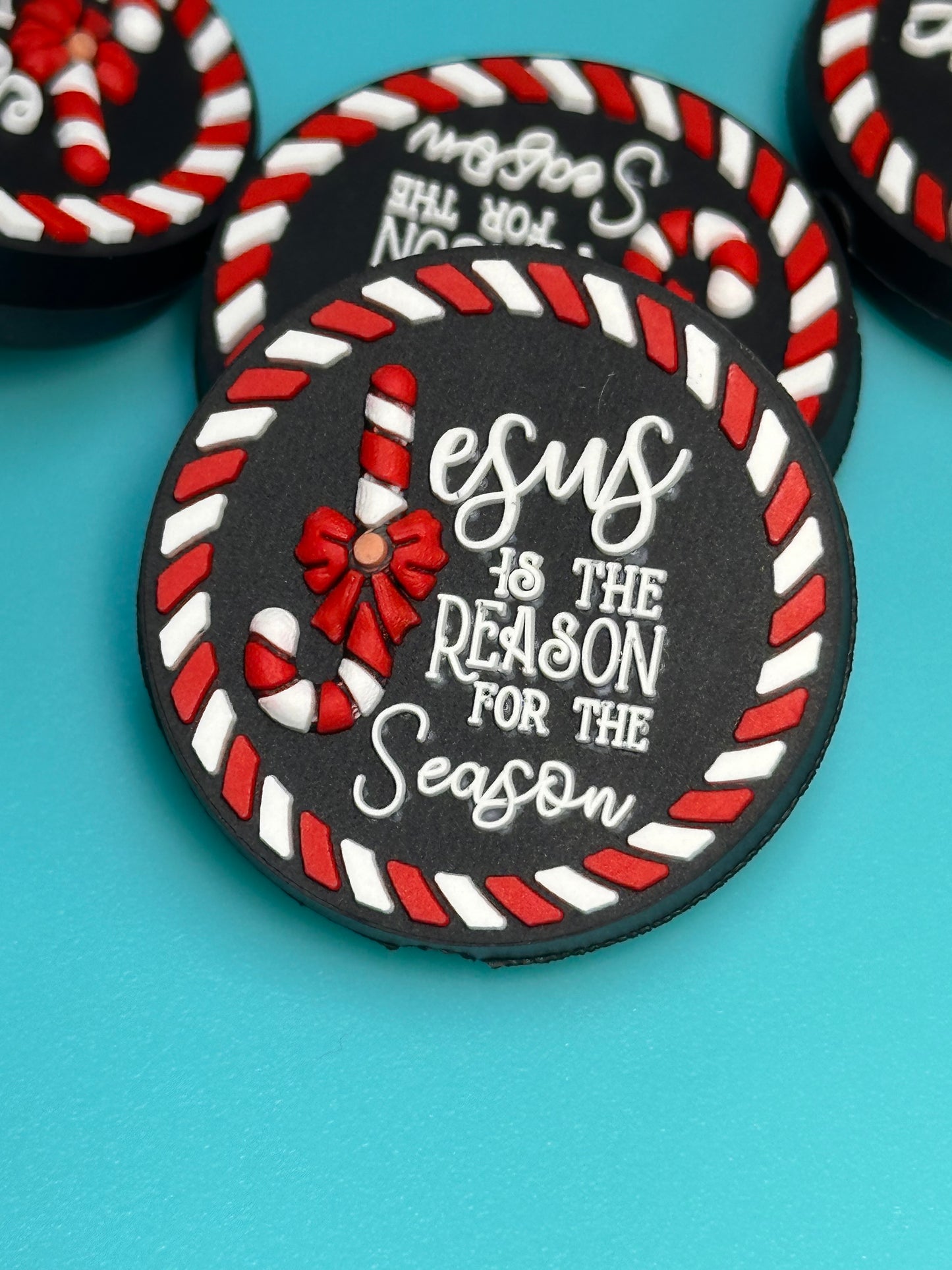 Jesus/candy cane/ Christmas Focal Bead/ beadable pen/ Silicone bead/ keychain bead/