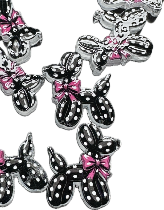 Balloon dog acrylic focal bead- set of 2/ focal bead/ pen beading / keychain bead/ spotted dog