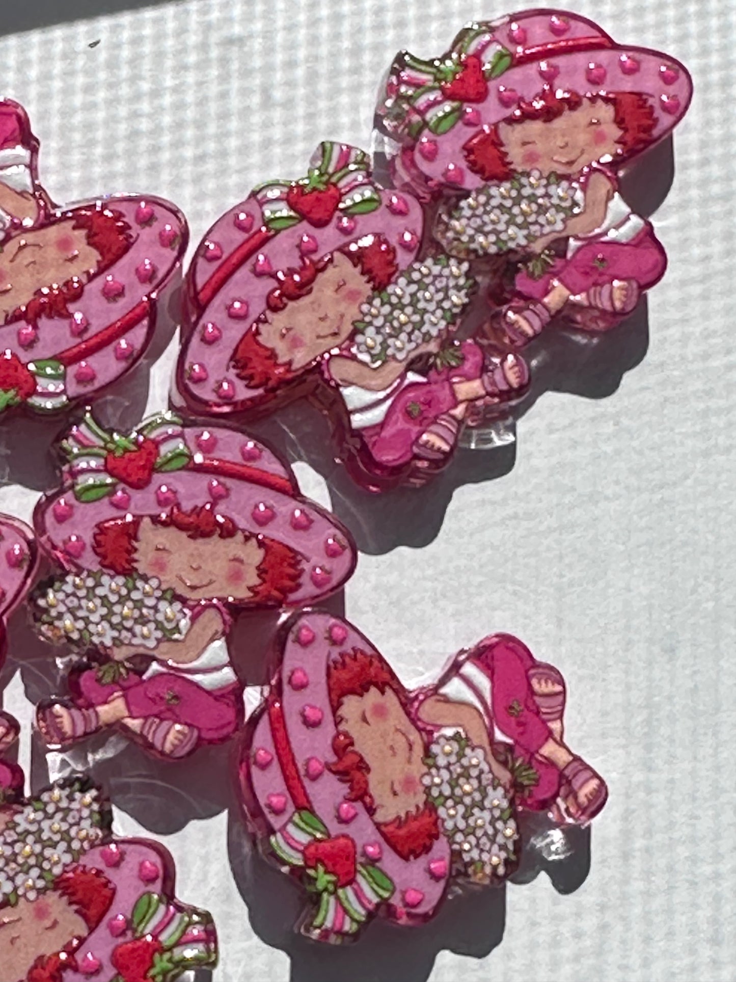 Rainbow girl heart acrylic focal bead- set of 2/ focal bead/ pen beading / keychain bead