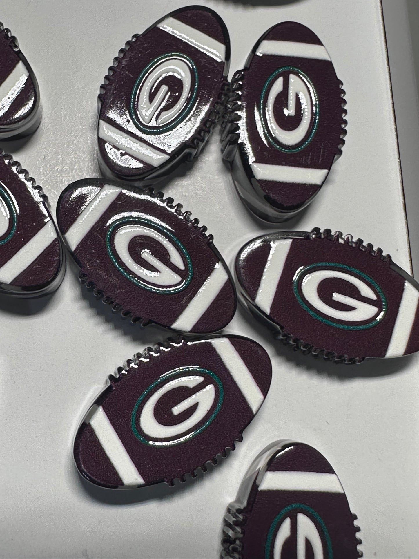 Green Bay acrylic focal bead- set of 2/ focal bead/ pen beading / keychain bead/ football