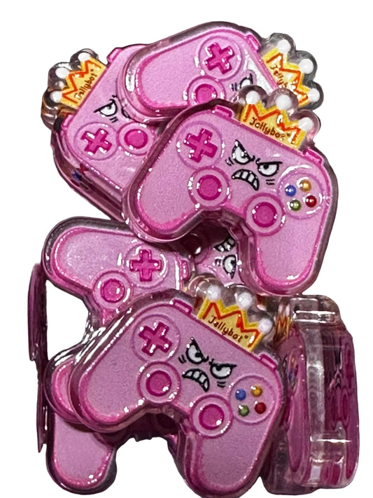 Pink Game Controller acrylic focal bead- set of 2/ focal bead/ pen beading / keychain bead/crown
