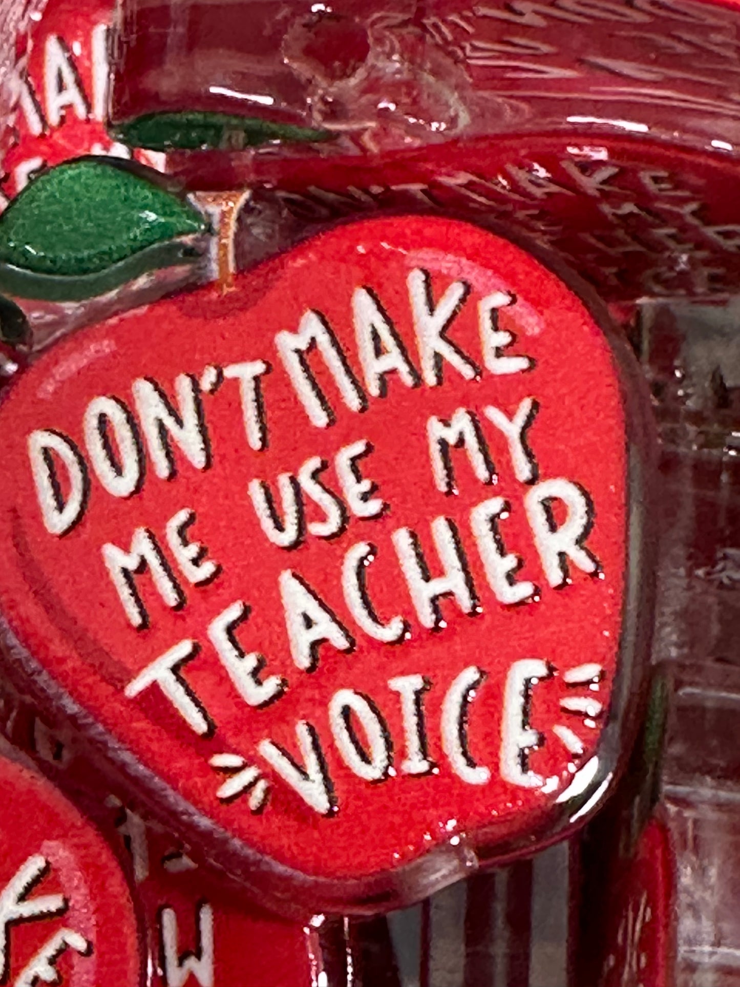 Teacher acrylic focal bead- set of 2/ focal bead/ pen beading / keychain bead/ apple