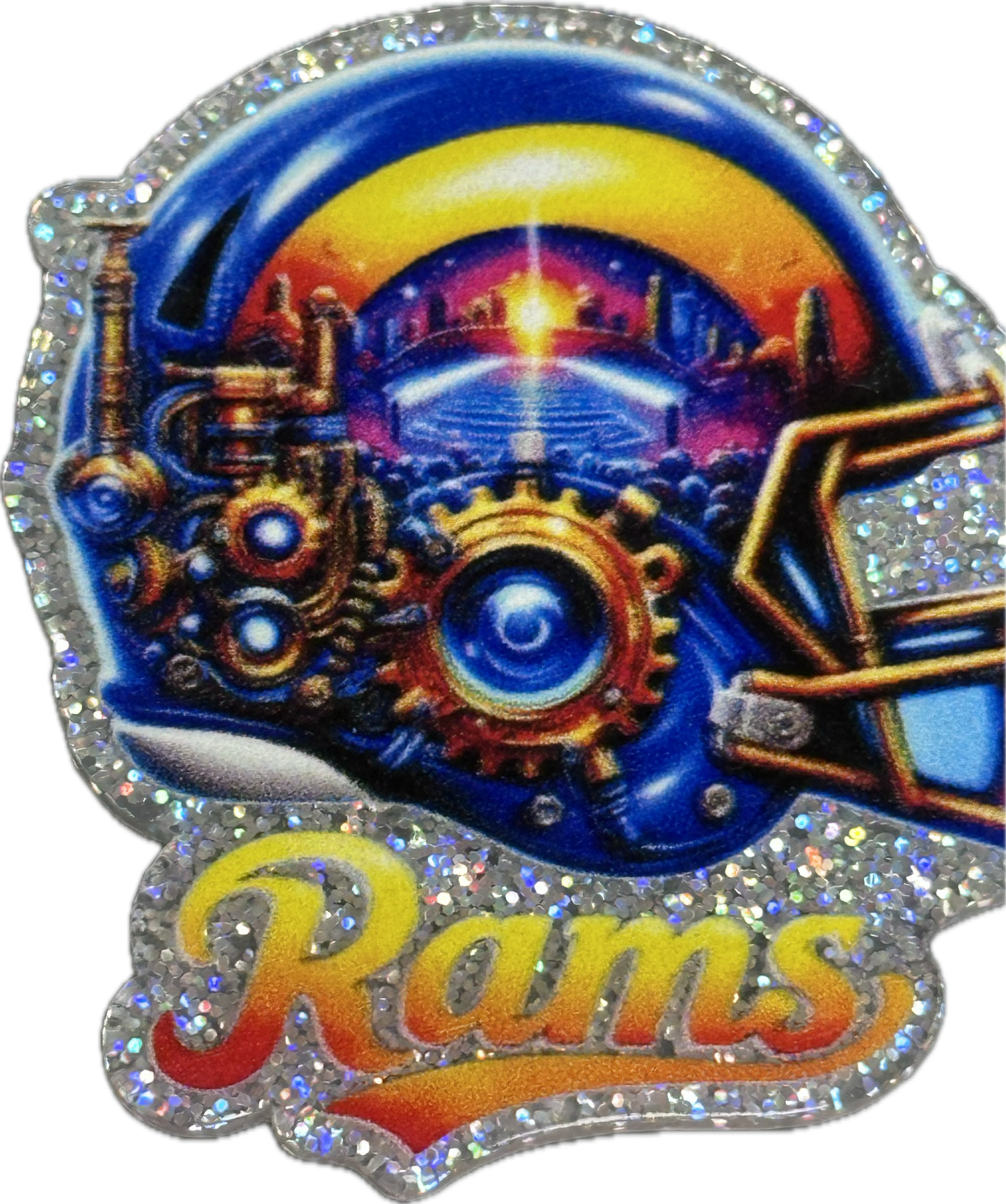 Los Angeles Rams -set of two (2) Badge Reel acrylic pieces/ cute print/ badge reel/ DIY keychain/ football planars