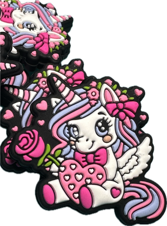 Pink Unicorn Focal Bead/ beadable pen/ Silicone bead/ keychain bead/DIY/unicorn/rainbow