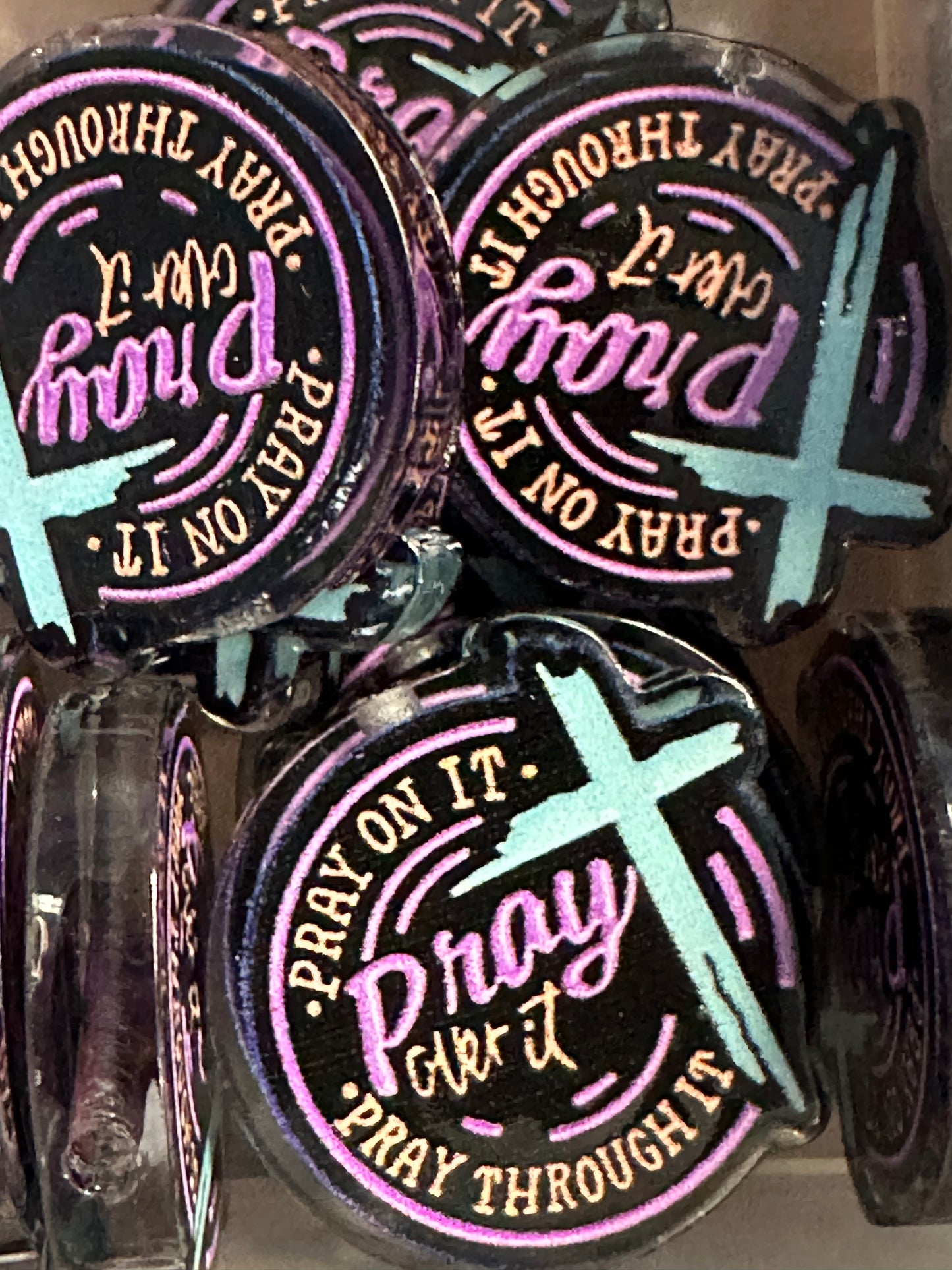 Pray acrylic focal bead- set of 2/ focal bead/ pen beading / keychain bead/