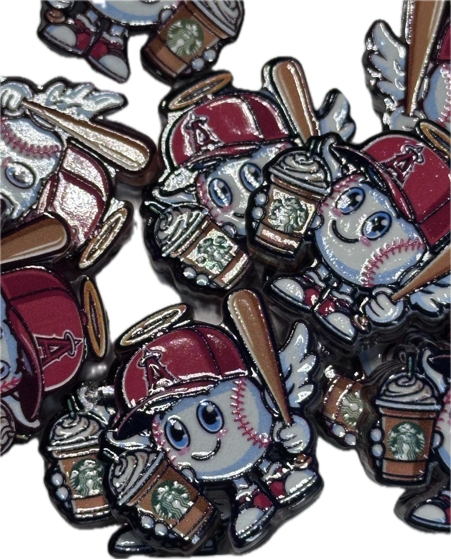 NEW New England Patriots helmet acrylic focal bead- set of 2/ focal bead/ pen beading / keychain bead/Football