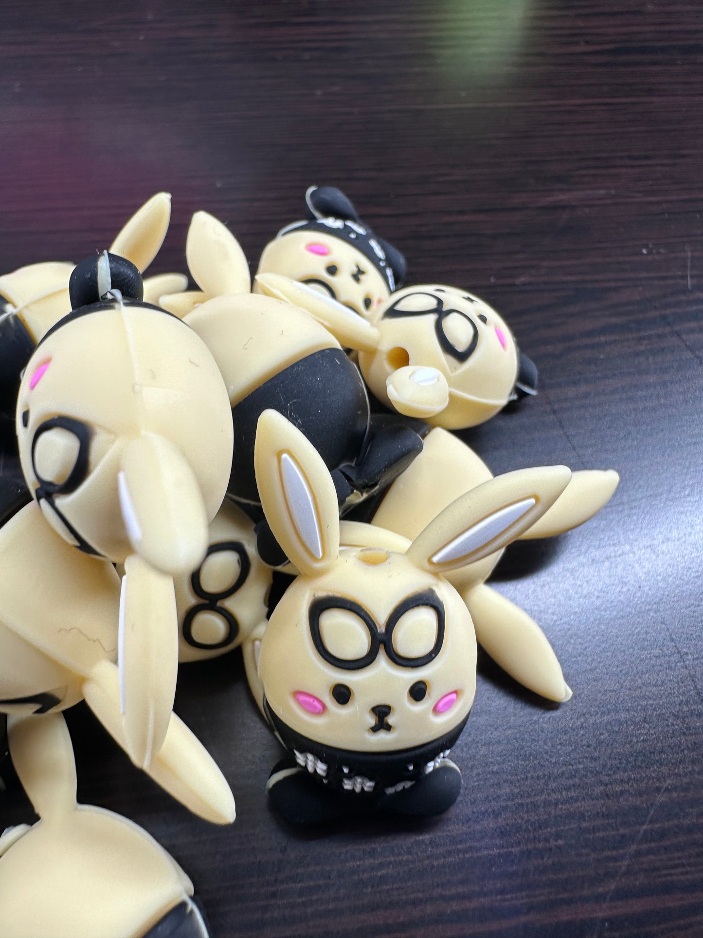 3D Easter bunny focal bead/ silicone bead/ pen beading/ DIY/ Easter egg/ bunny ears