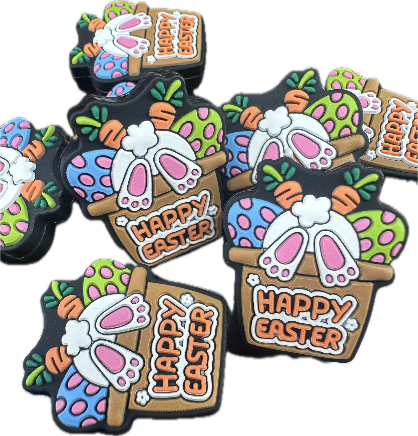 Easter bunny in truck focal bead/ silicone bead/ pen beading/ DIY/ Easter egg/ bunny ears