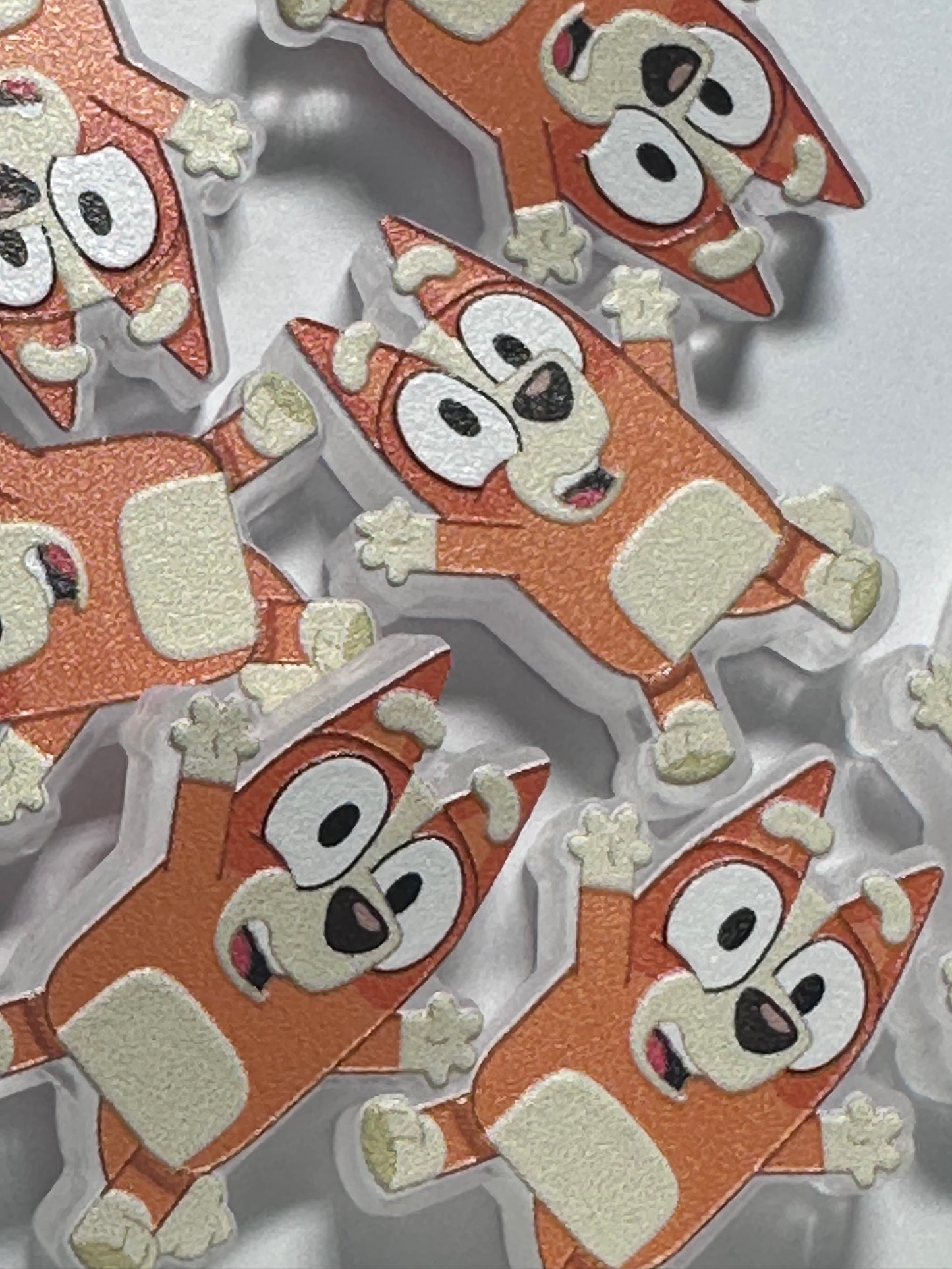 Blue Dog family acrylic focal bead- set of 2/ focal bead/ pen beading / keychain bead / Bingo