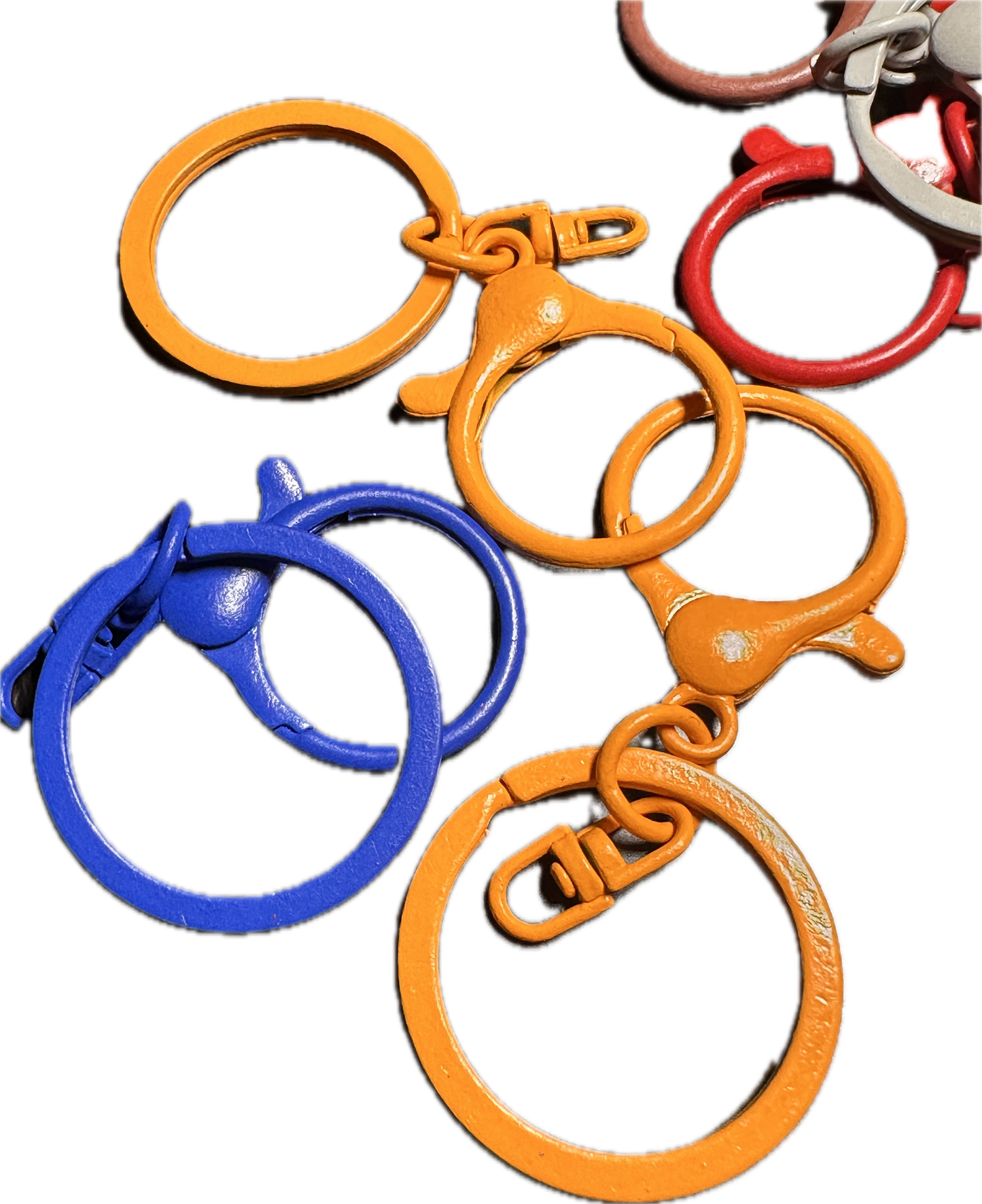 Metal key ring/ key holder/5 pieces included/ Clip on bag charm holder