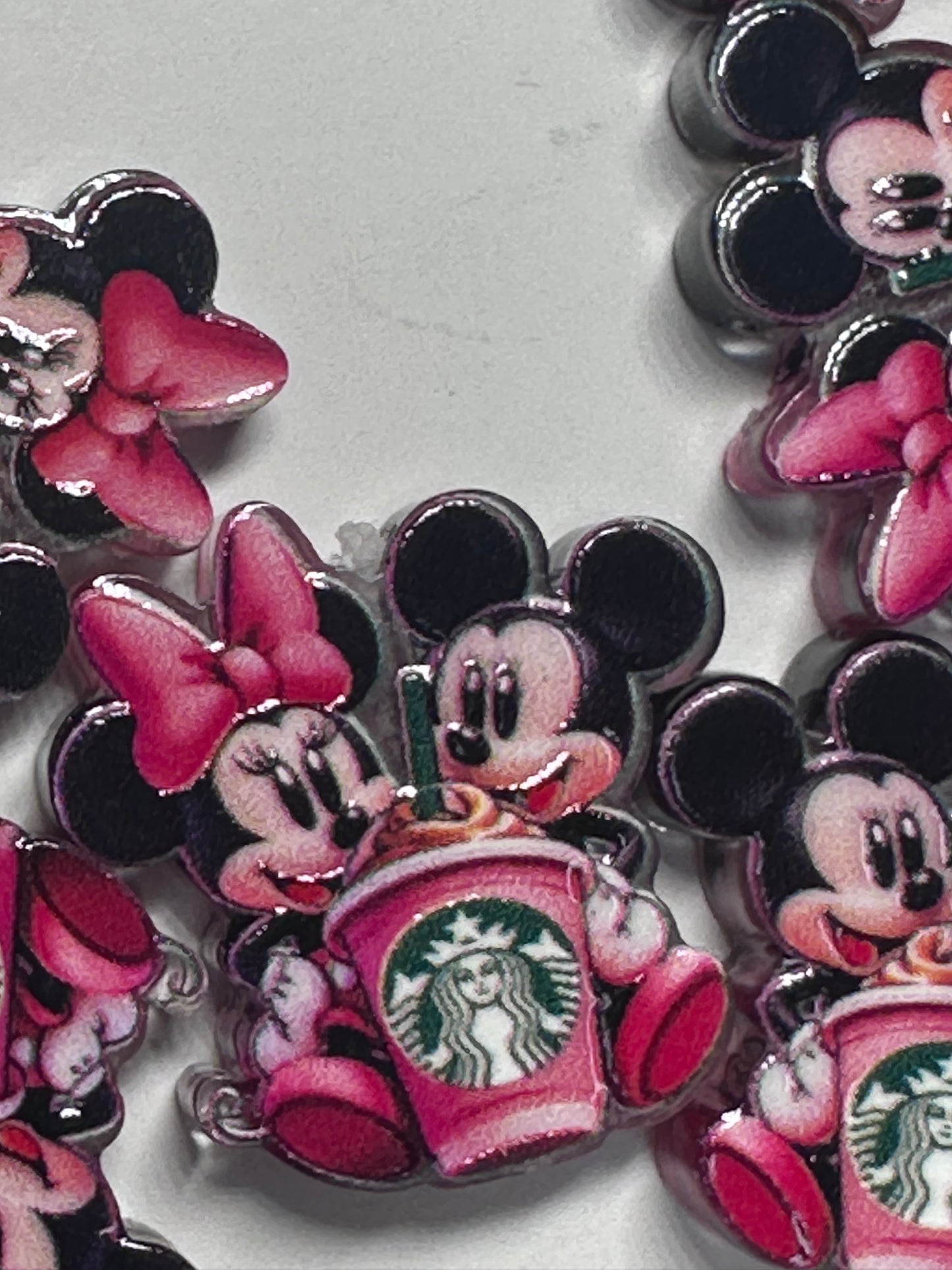 Cute couple coffee lovers acrylic focal bead- set of 2/ focal bead/ pen beading / keychain bead /star