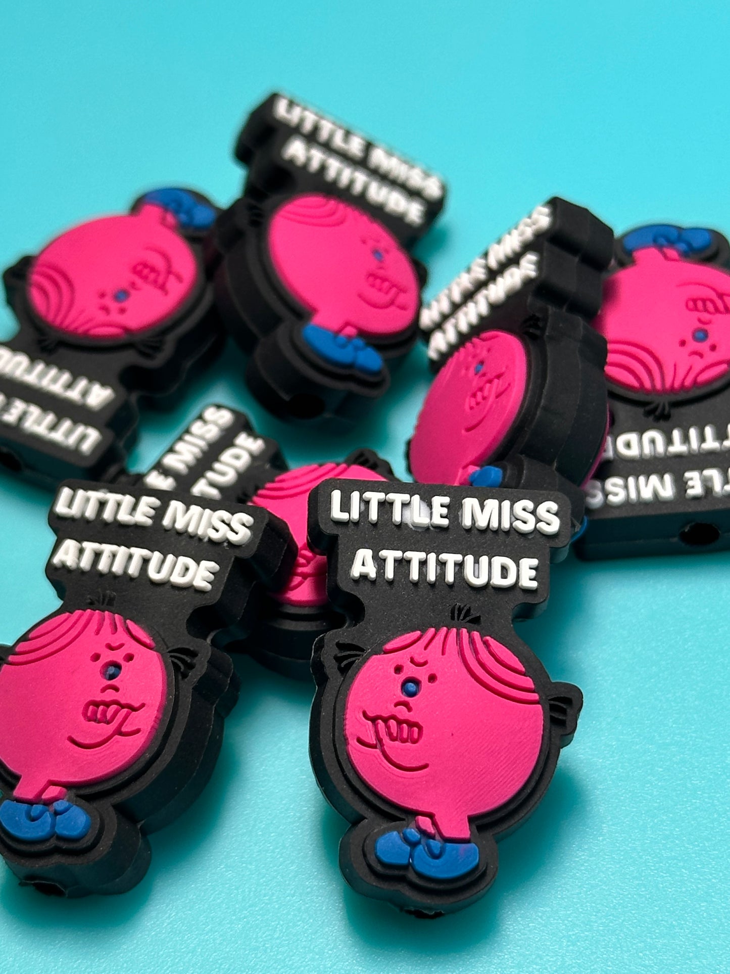 Little Miss Attitude Silicone focal bead for pen beading and keychain DIY/ sassy/ girl