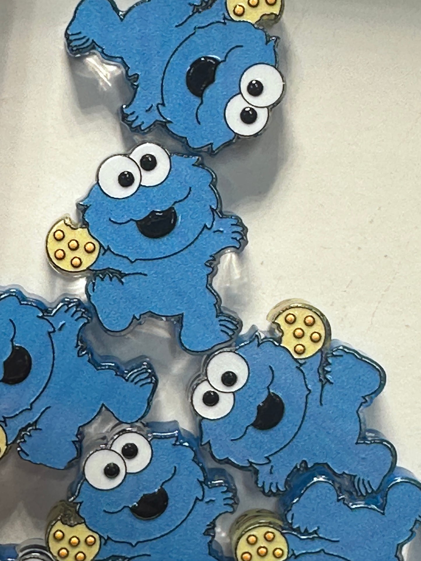 Blue cookie lover acrylic focal bead- set of 2/ focal bead/ pen beading / keychain bead