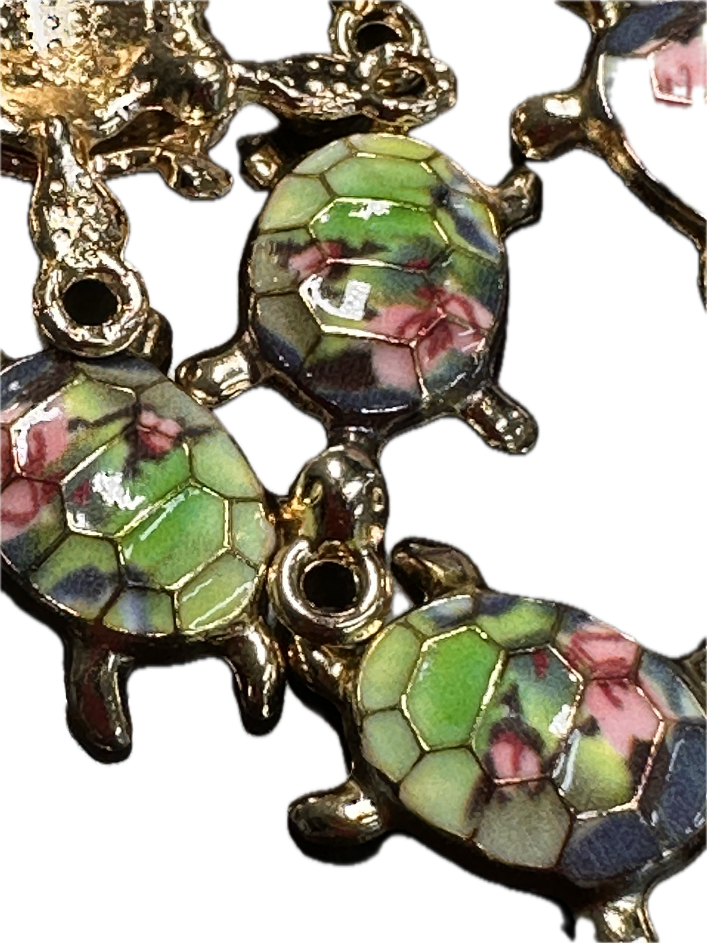 Gold Turtle Charms with Colorful Enamel Shell – DIY-earrings,necklace,charm bracelet/ sea turtle