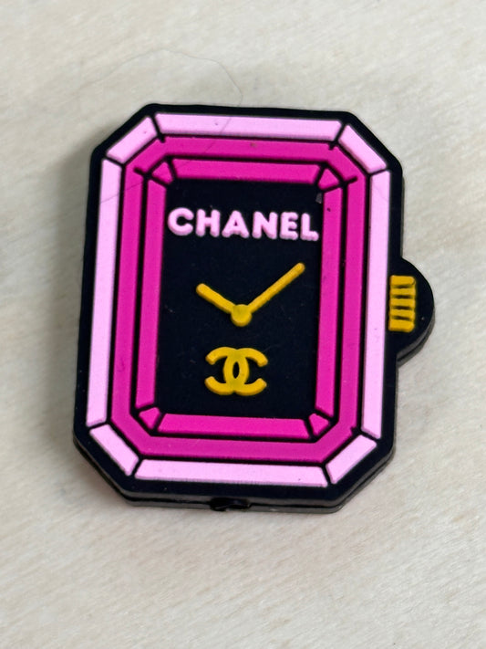 Watch face silicone focal bead/ pink/ DIY pen beading