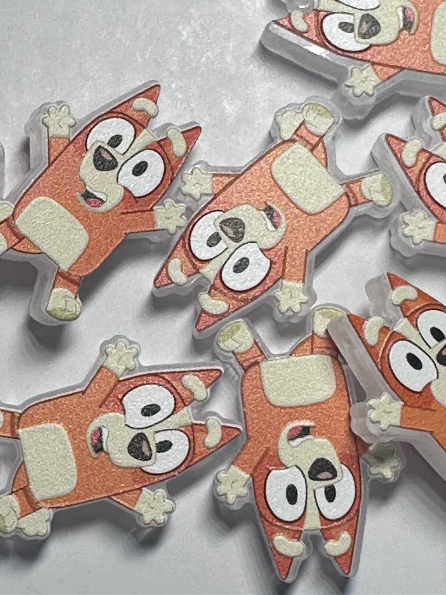 Blue Dog family acrylic focal bead- set of 2/ focal bead/ pen beading / keychain bead / Bingo