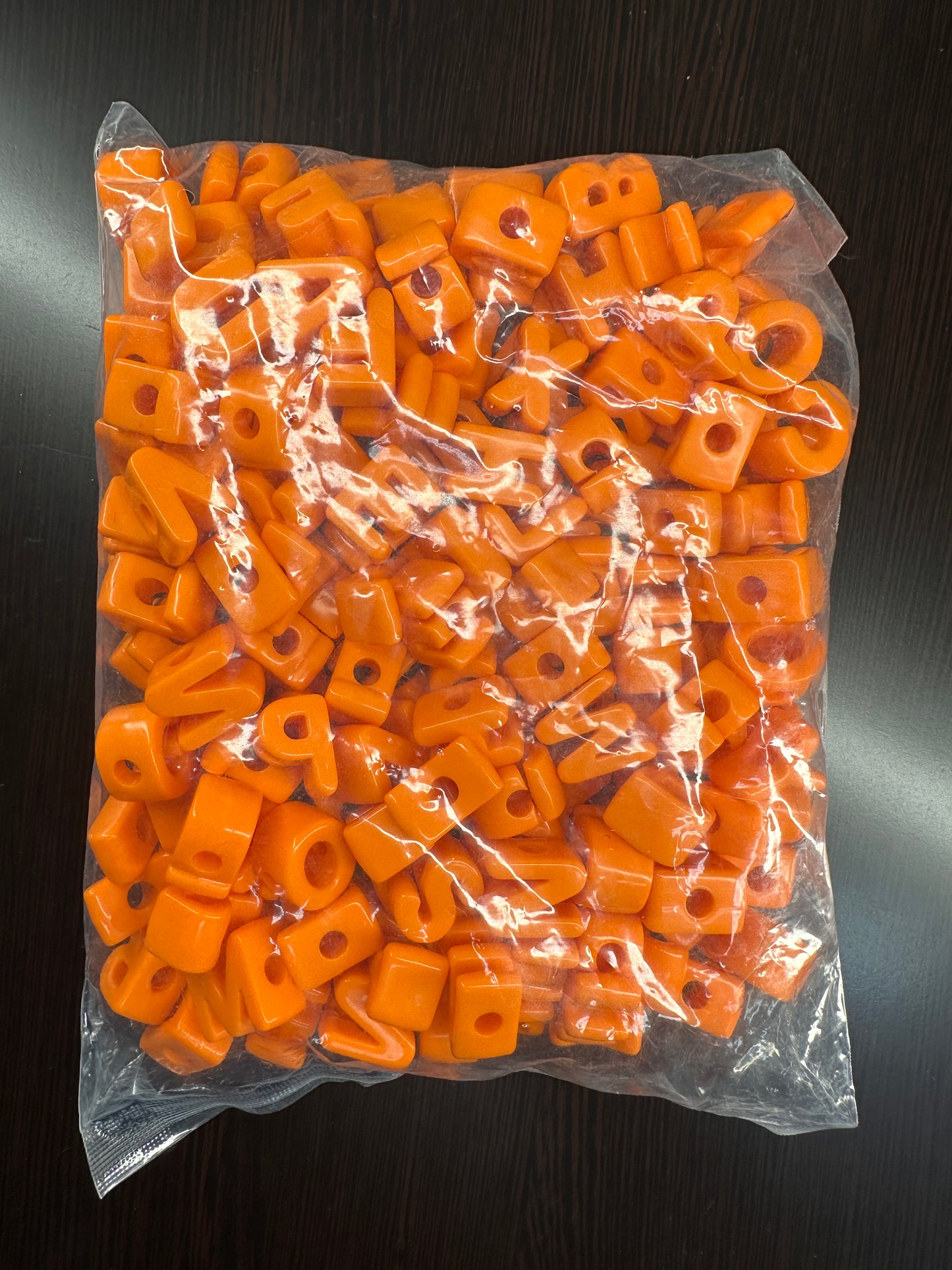 Bright Orange Acrylic Plastic Letter Beads – Bulk Bag of Mixed A–Z Alphabet Beads (Vertical Hole) over 150 mixed colors alphabet