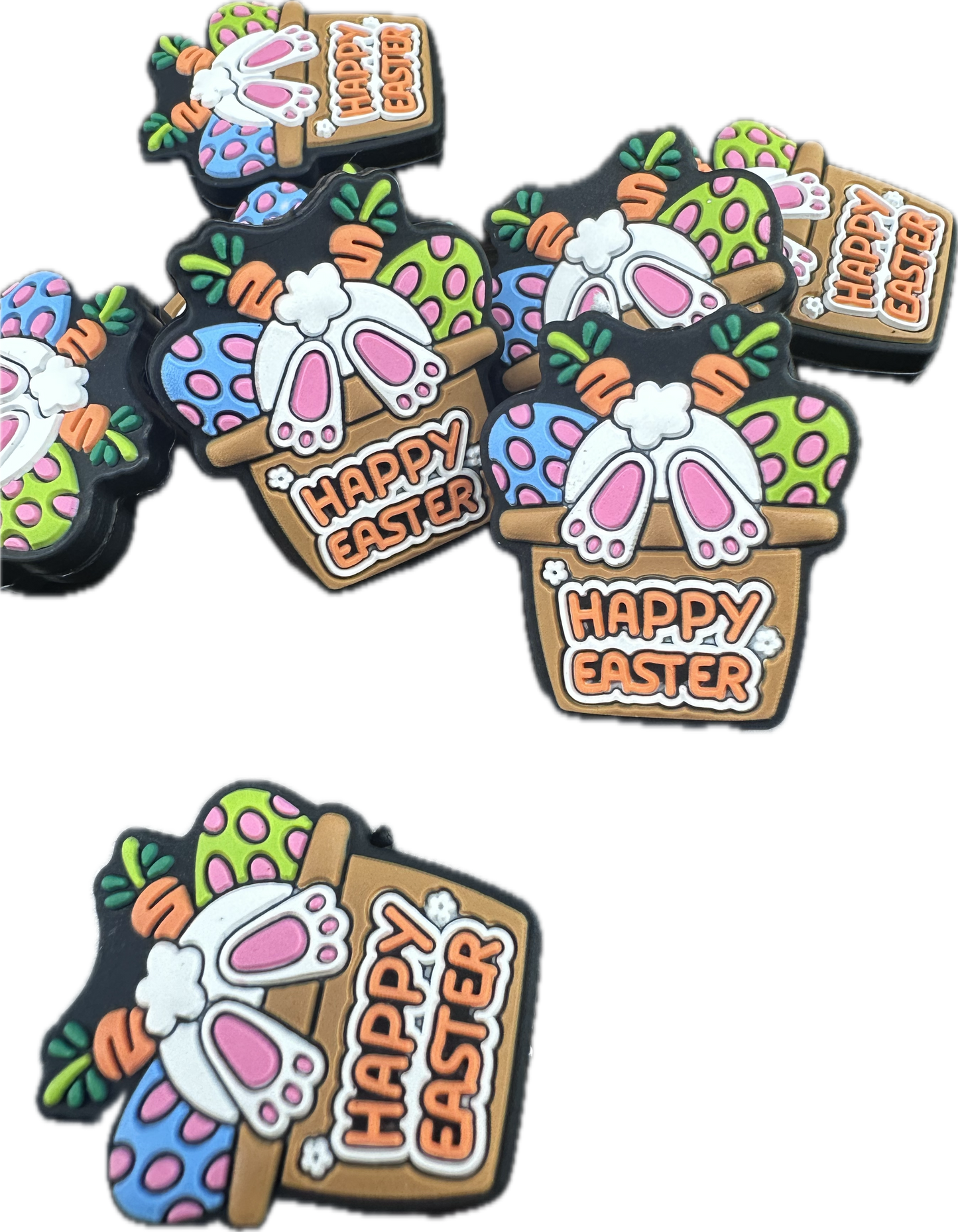 Easter bunny in truck focal bead/ silicone bead/ pen beading/ DIY/ Easter egg/ bunny ears