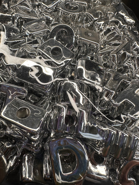 Black Acrylic Plastic Letter Beads – Bulk Bag of Mixed A–Z Alphabet Beads (Vertical Hole) over 150 mixed colors alphabet