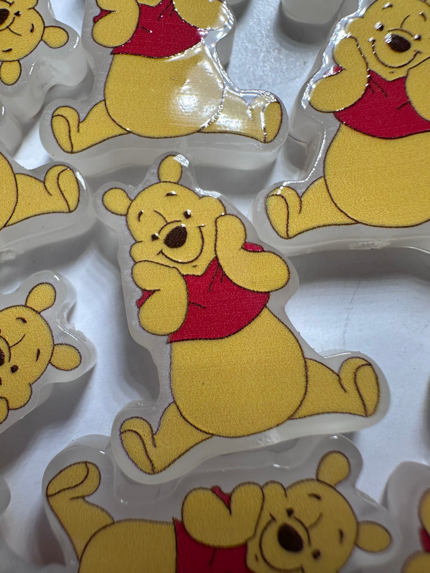 Yellow bear acrylic focal bead- set of 2/ focal bead/ pen beading / keychain bead