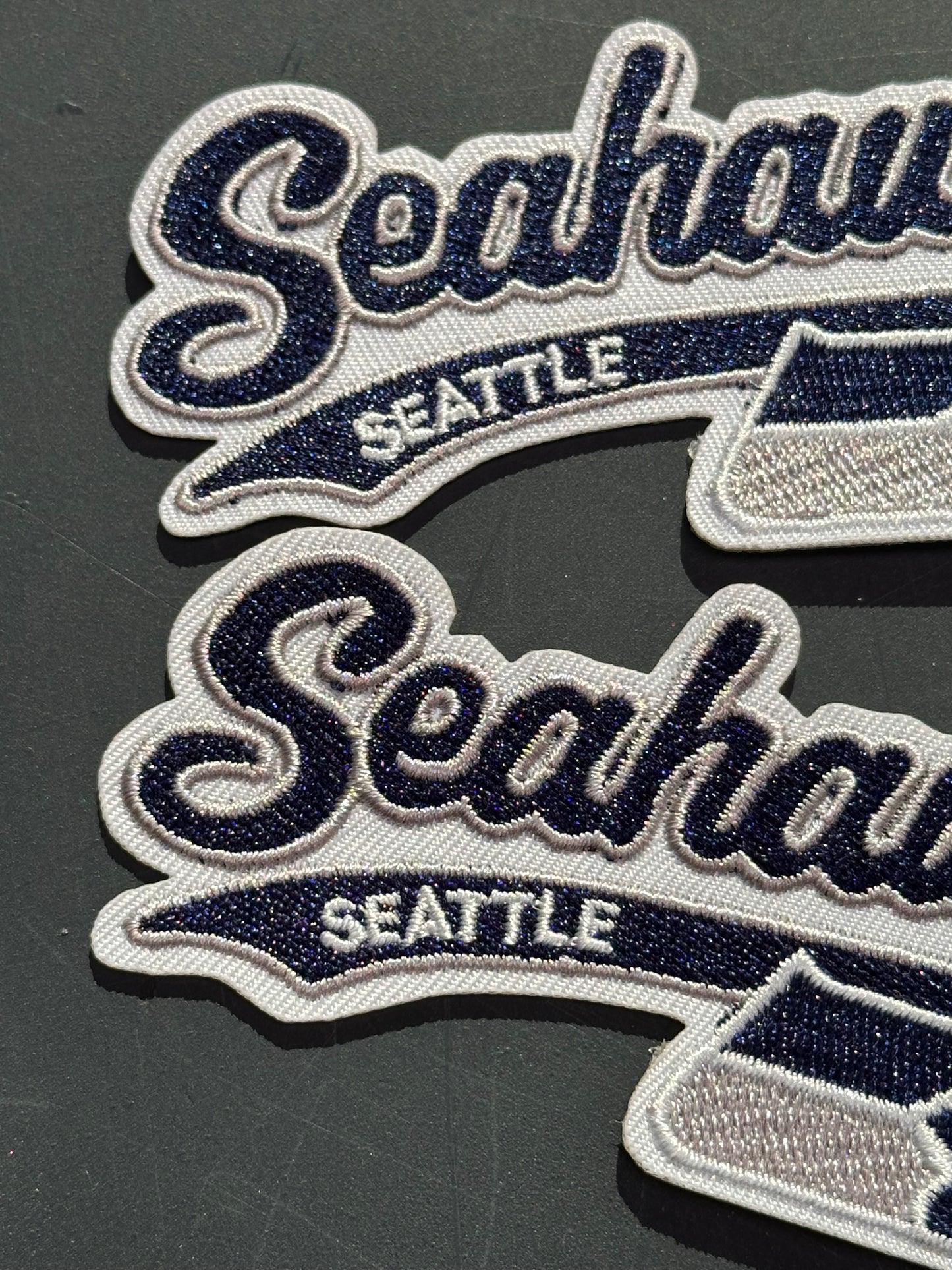 SEATTLE SEAHAWKS EMBROIDERED IRON ON PATCH/ SIZE APPROX 4" x 2"/ QUALITY MATERIAL/FABRIC PATCHES/FOOTBALL TEAM